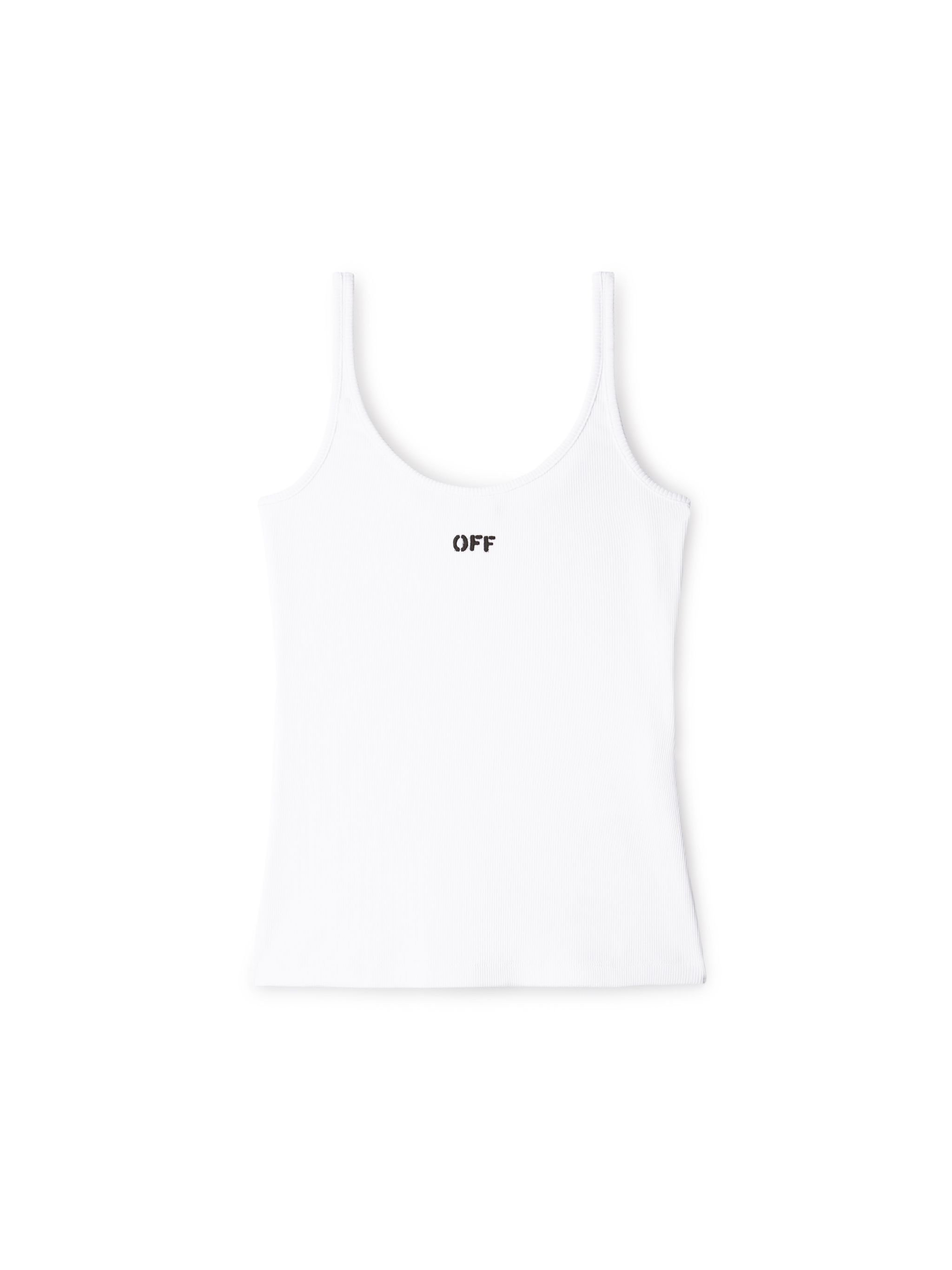 Shop Off-white Off Stamp Rib Tank Top In White