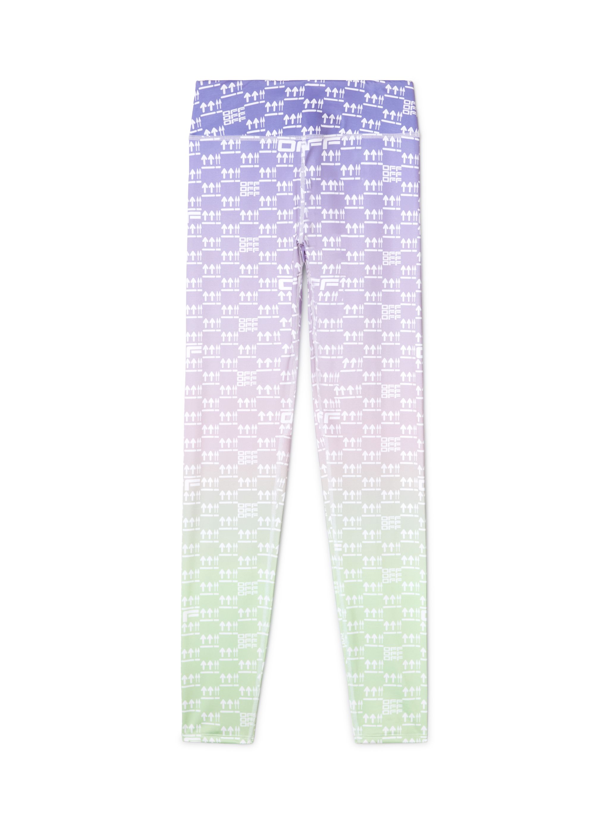 Off-white Double Arrows Aop Leggings In Purple