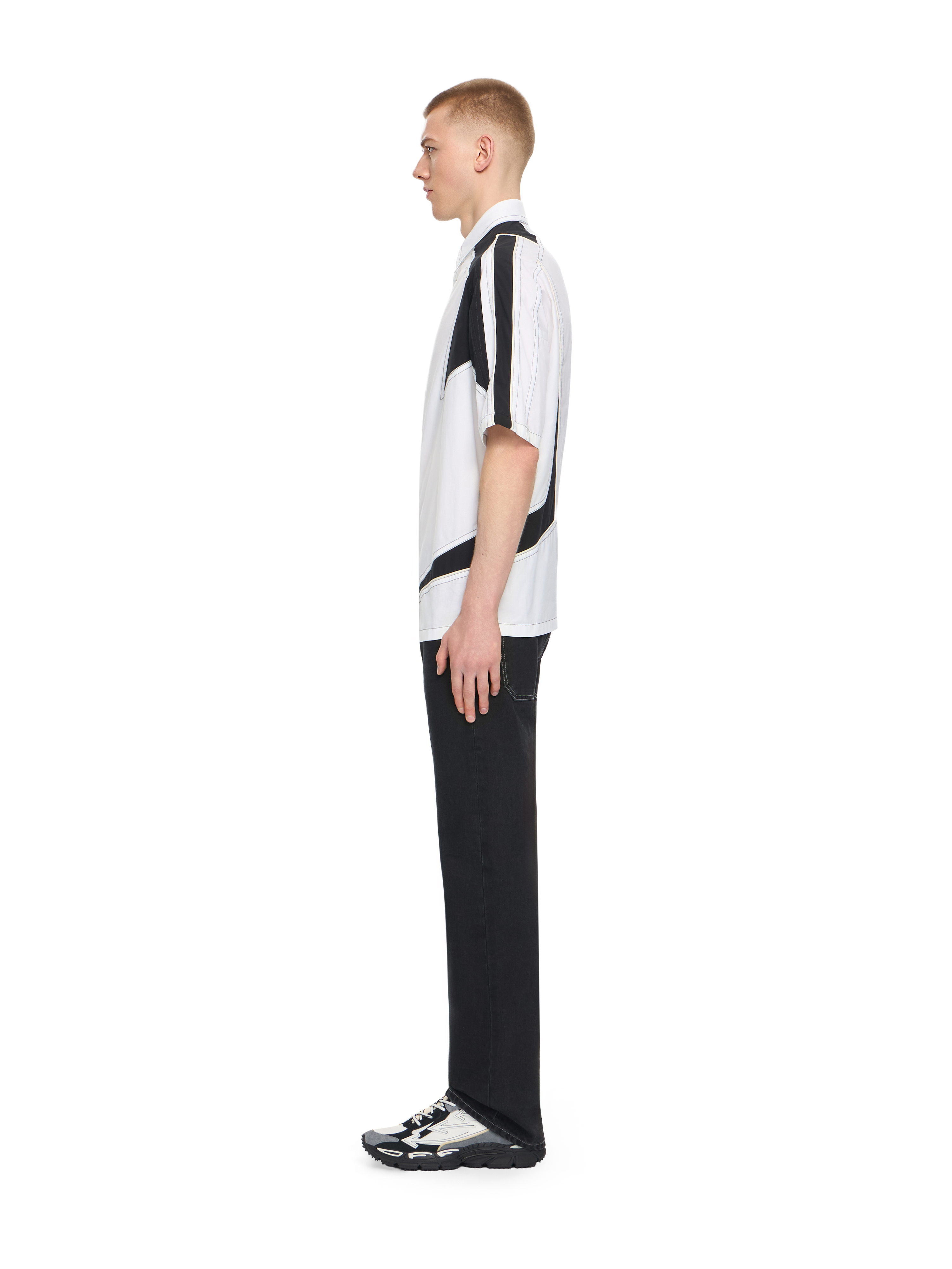 Off-white Race Logo Panel Shirt In White