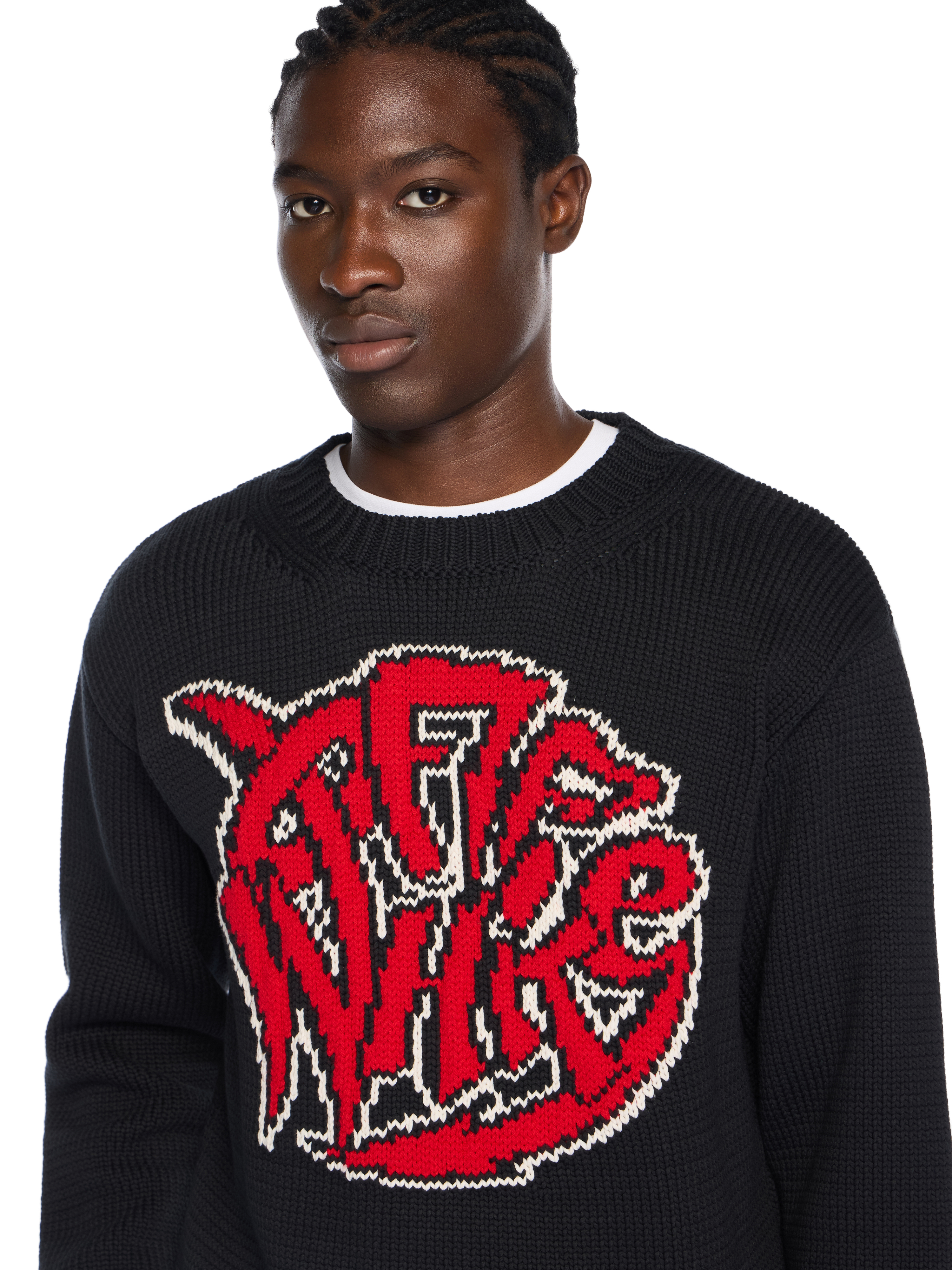 Off-White Sphere Logo Chunky Knit Crewneck Sweater