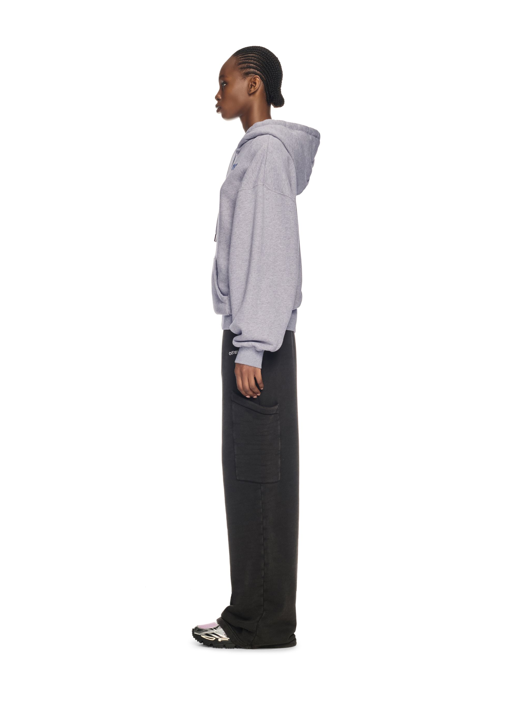 Off-white Off White Women Bookish Butterfly Hooded Sweatshirt In Grey