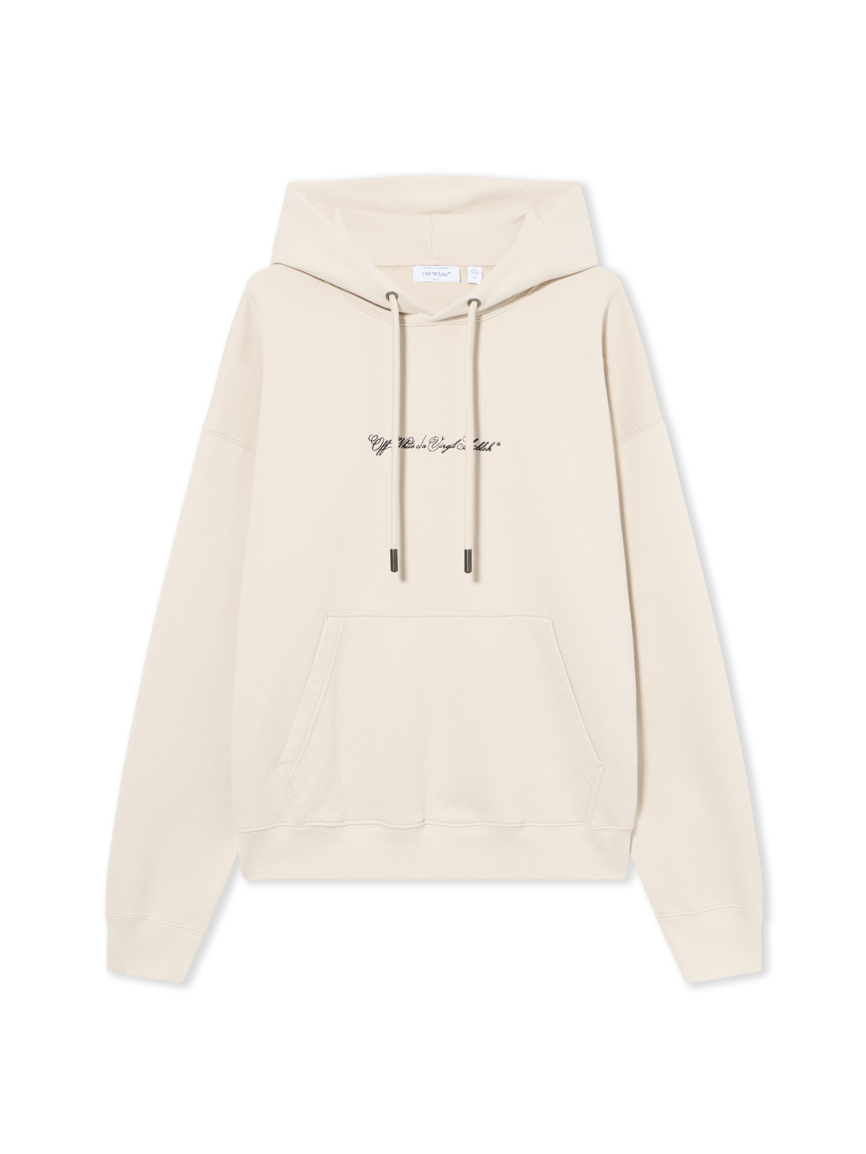 Off White Men's Pumice Stone Script Arrow Diagonal Skate Hoodie - Sweatshirts M