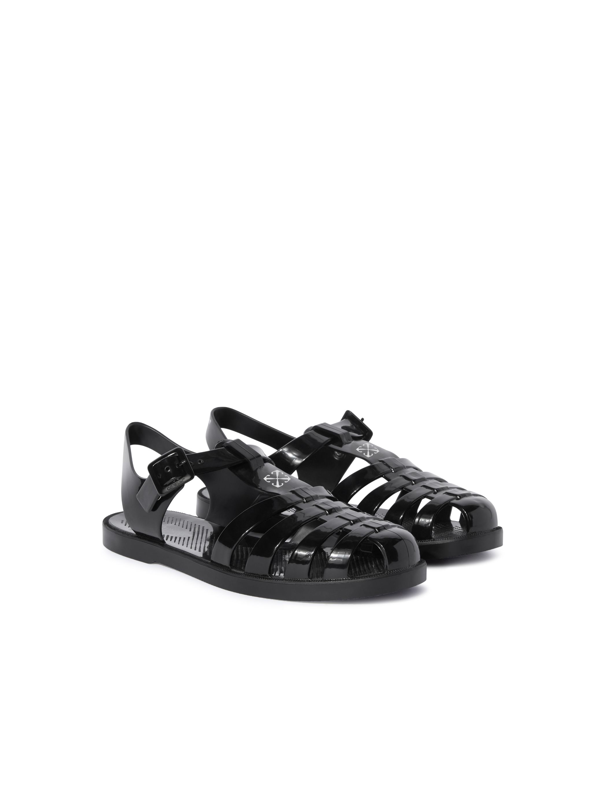  Off White Black Arrow Pvc Sandals - Female  Black 36 