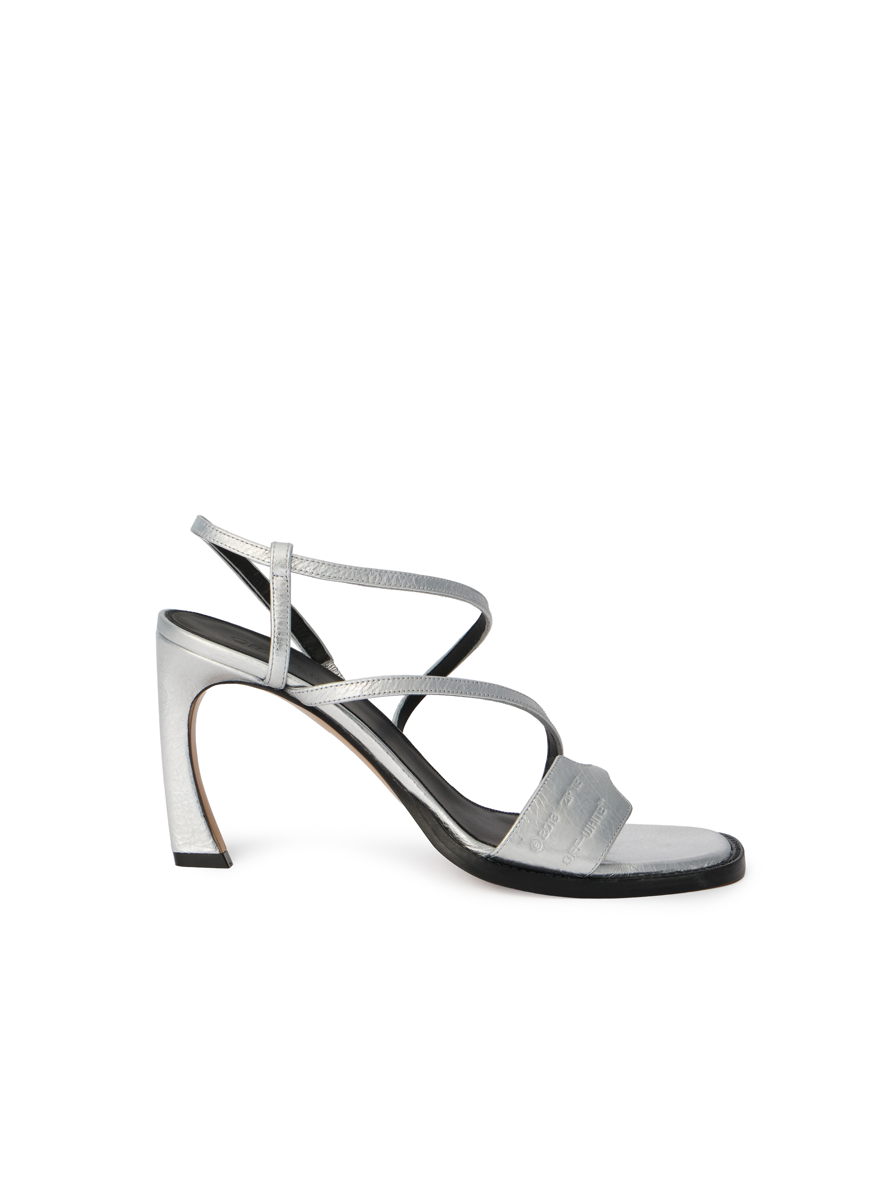  Off White Zip Tie Loop Sandals - Female  Silver - Silver 38 