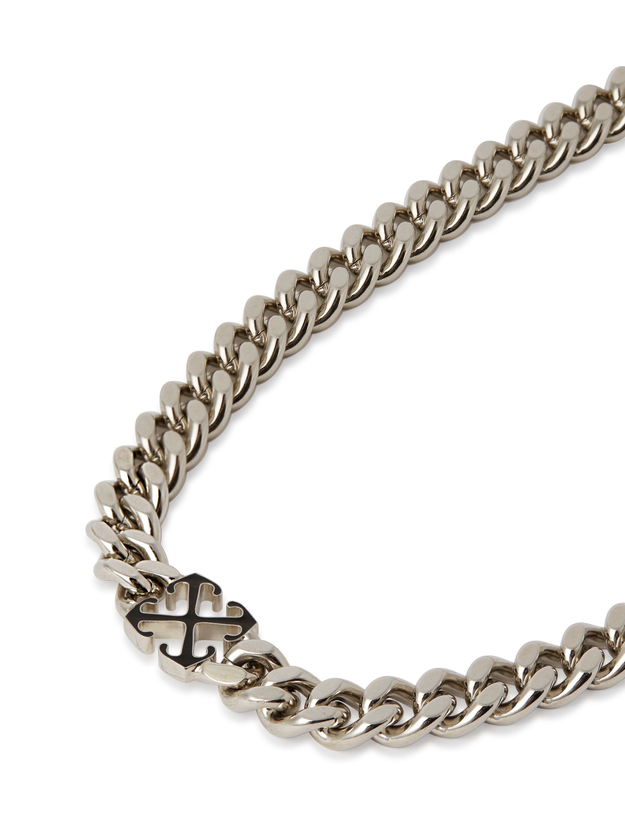 Off-white Arrow Chain-linked Necklace In Silver