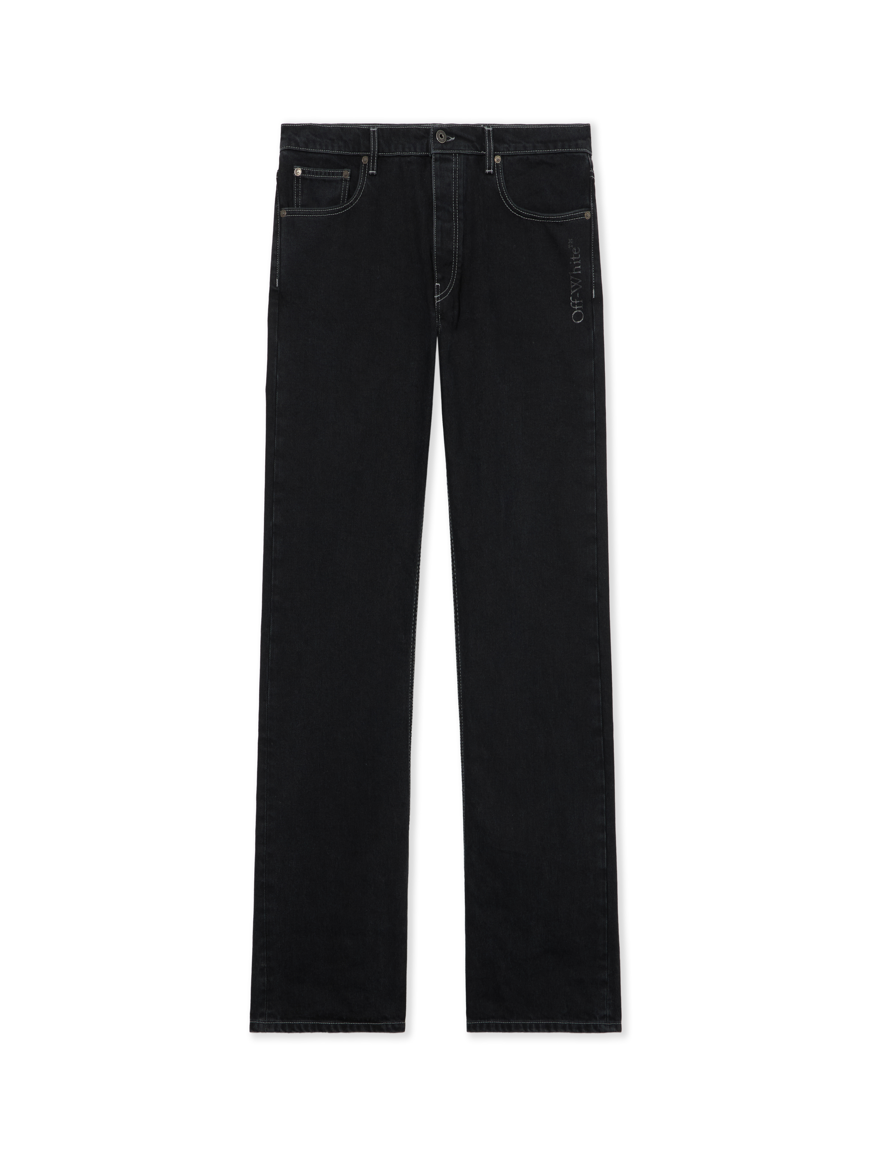 Off White Men's Stone Raw Black Half Arrow Slim Relaxed Jeans - Jeans 32
