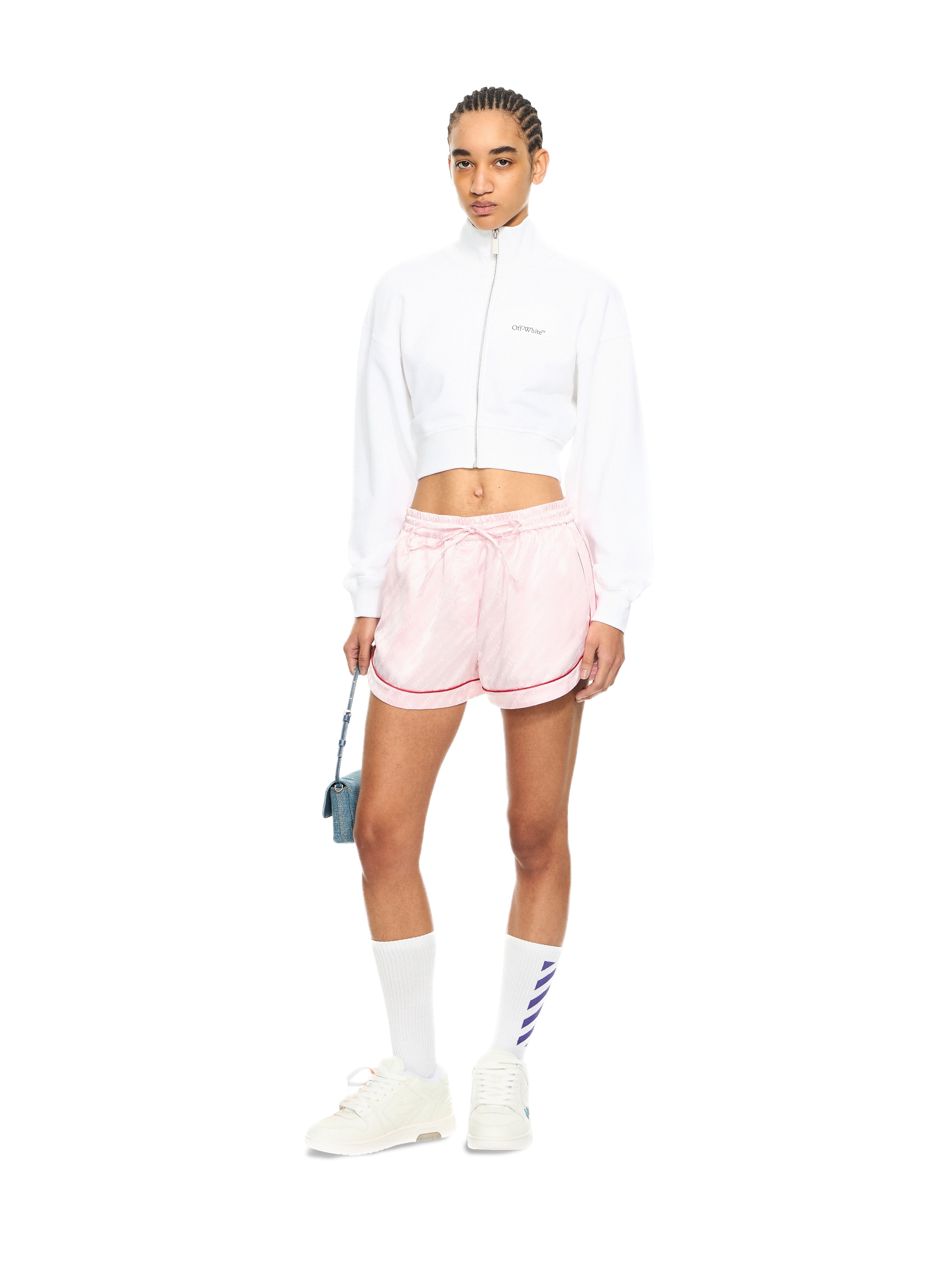 Off-White Jacquard Satin Pajama Shorts