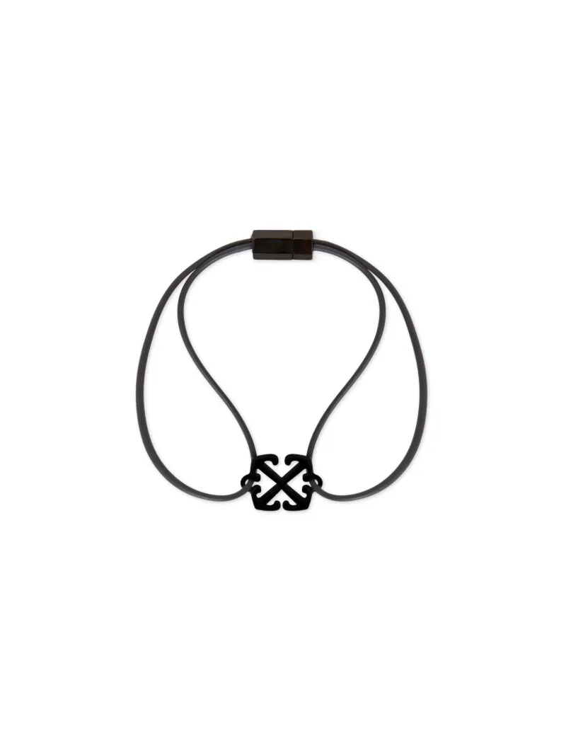 Off-white Enamel Rubber Bracelet In Black