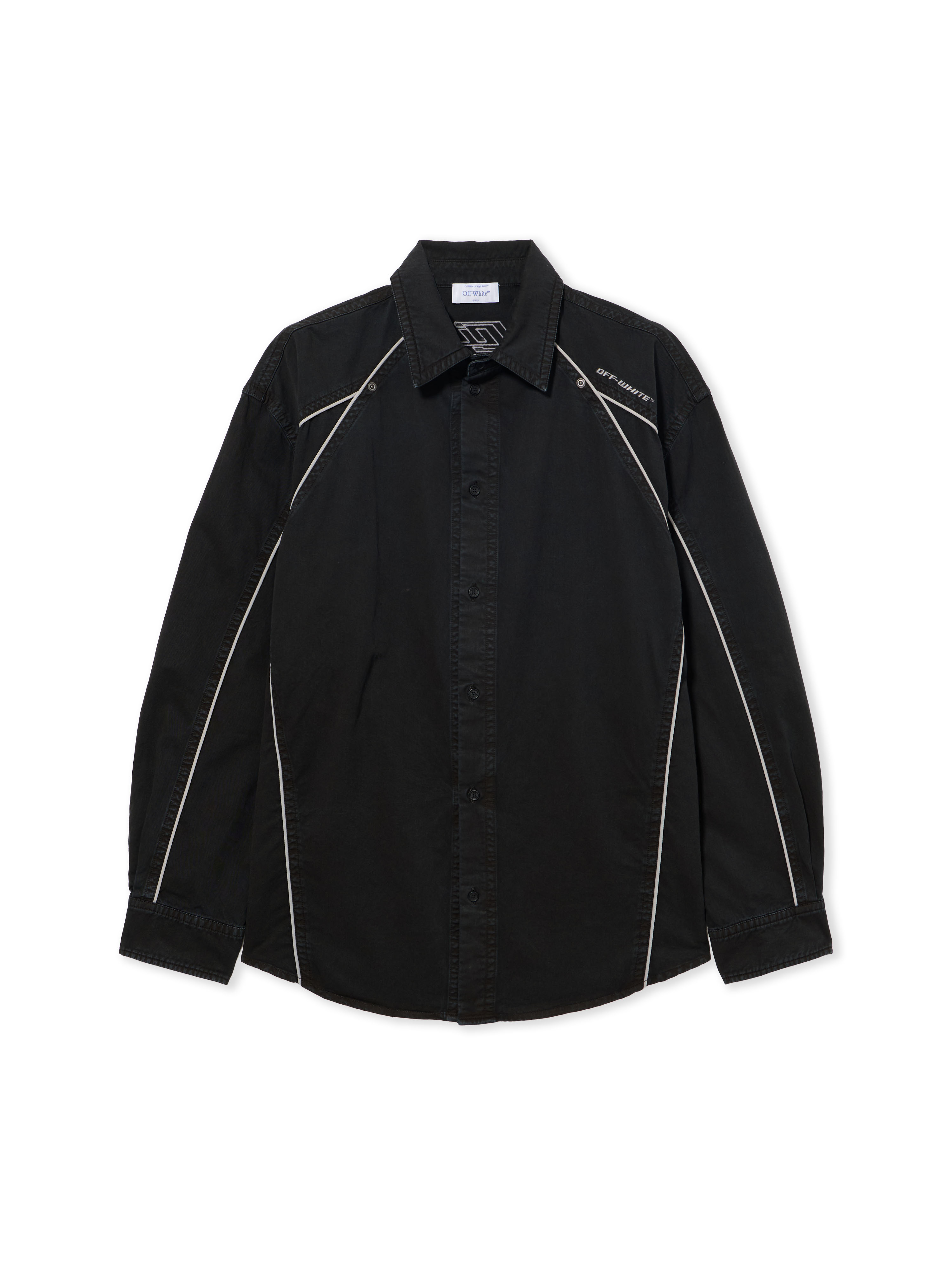 Off White Uomo Nero Camicia Sportiva Tinta In Capo - Camicie 46