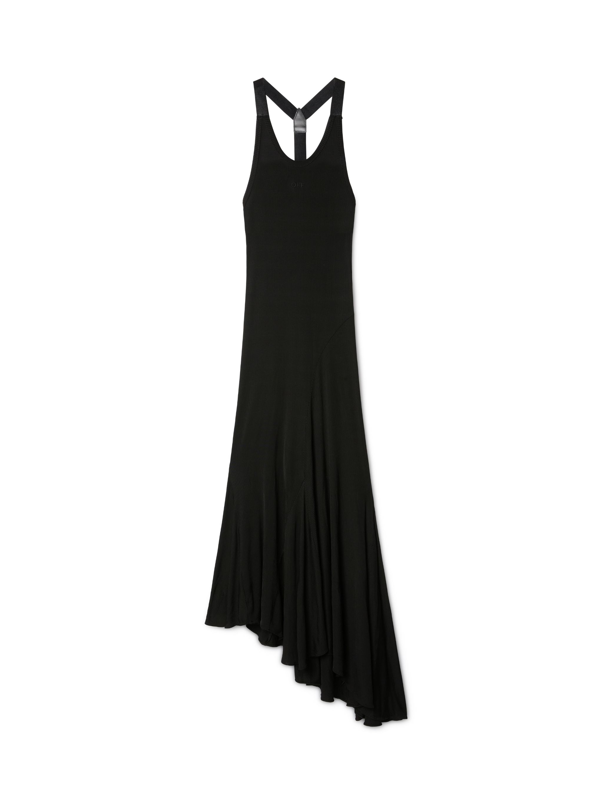 Off White Ribbed Dress - Frau Kleider Black Eu - 40 - Immagine 2