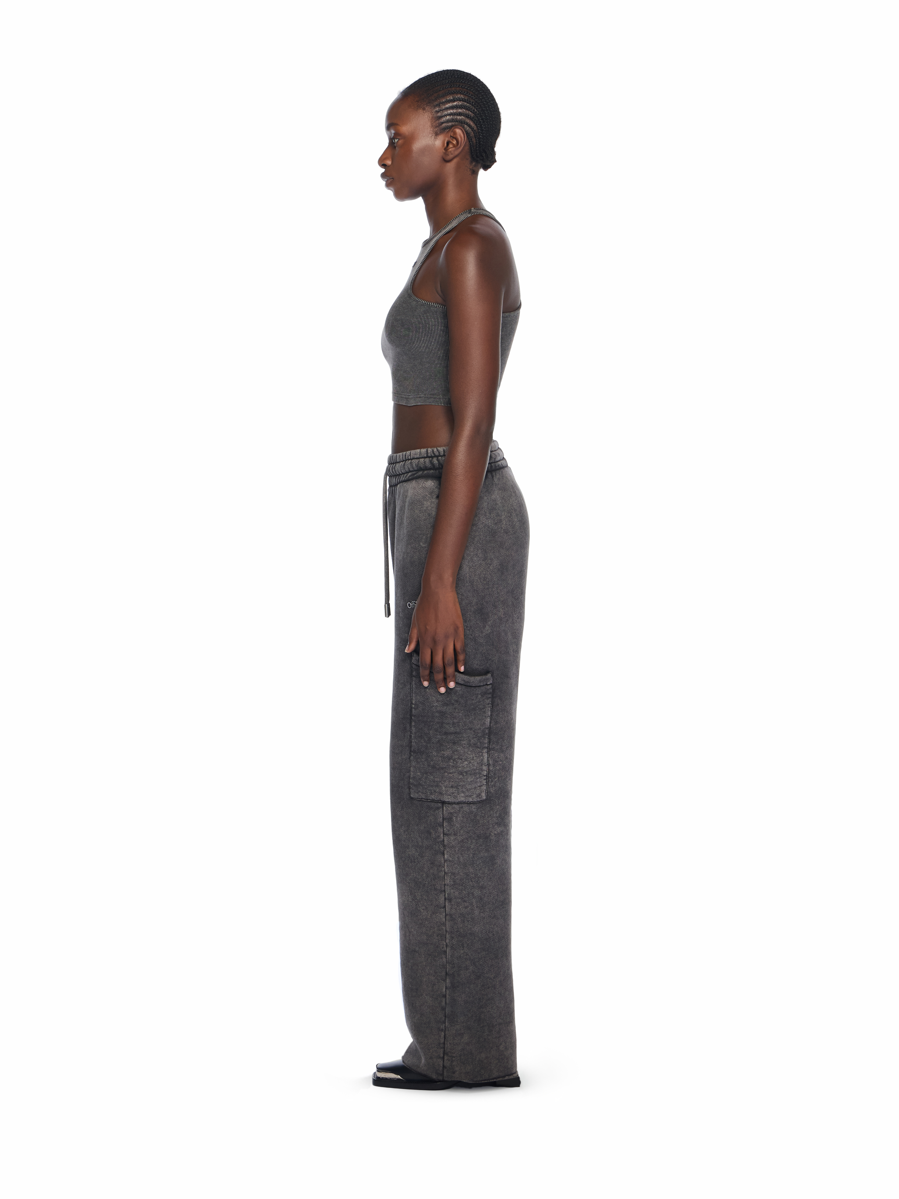  Off White Off Stamp Rib Rowing Logo Top - Female  Marble Black-black 44 