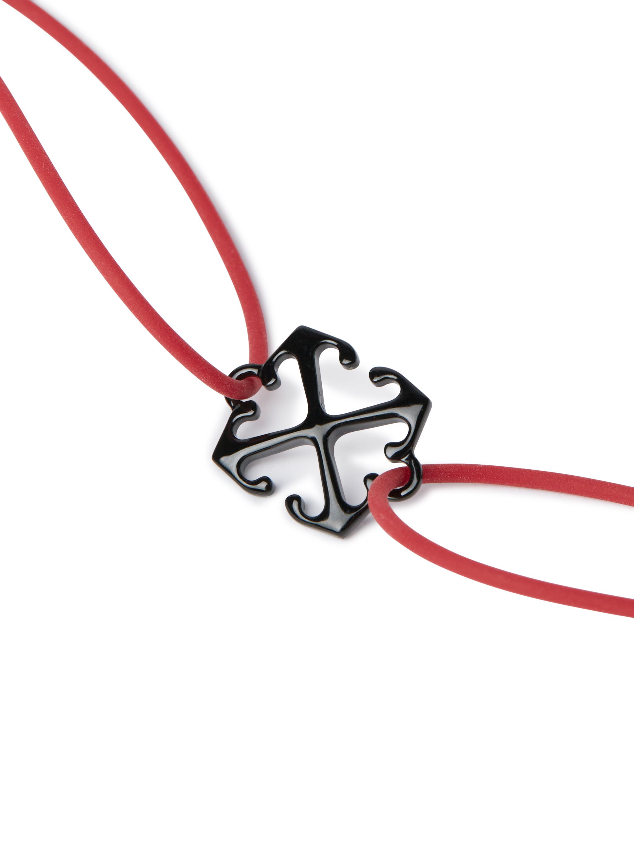 Off-white Enamel Rubber Bracelet In Red