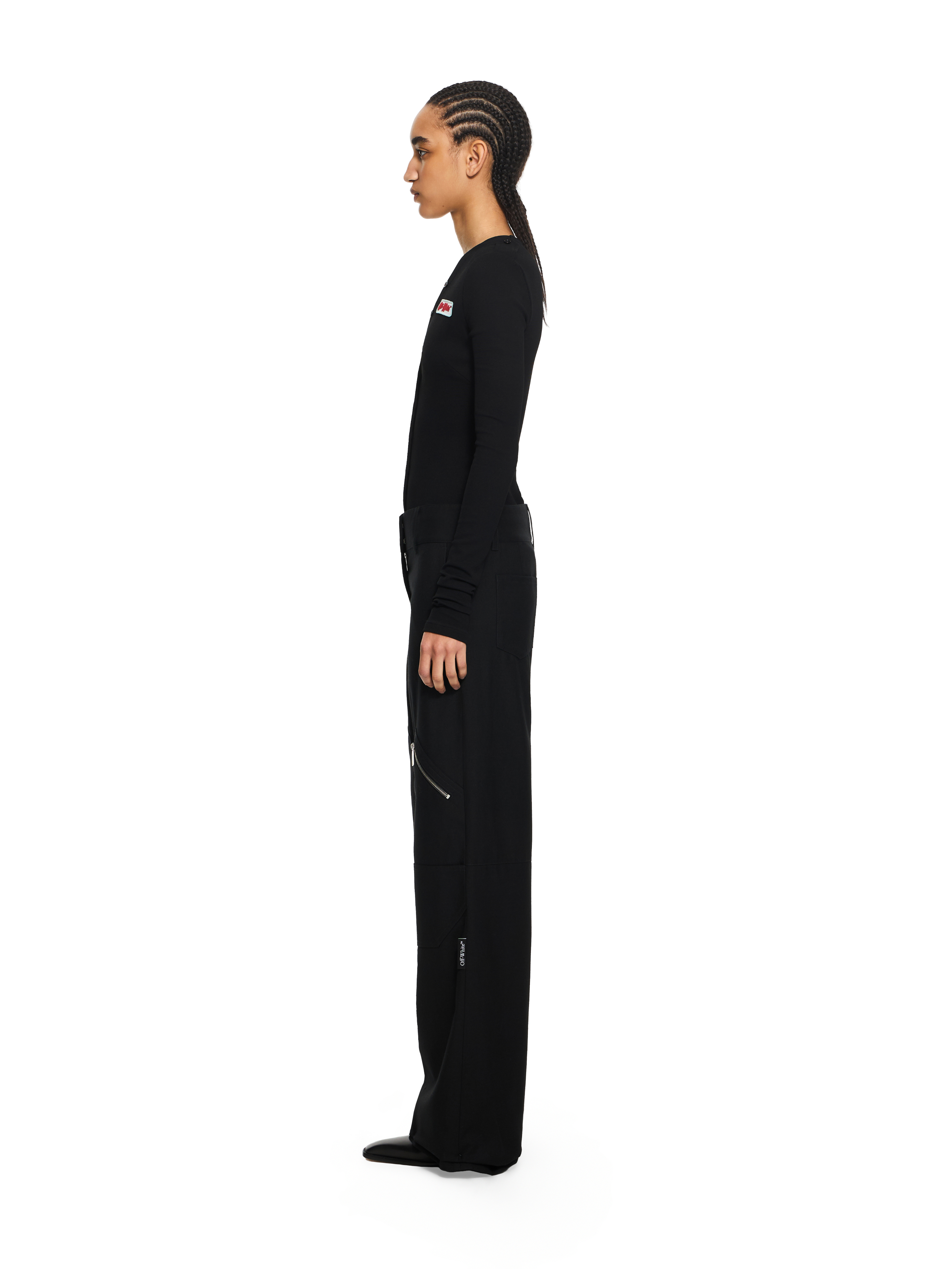 Off-white Heavy Jersey Button-up Bodysuit In Black