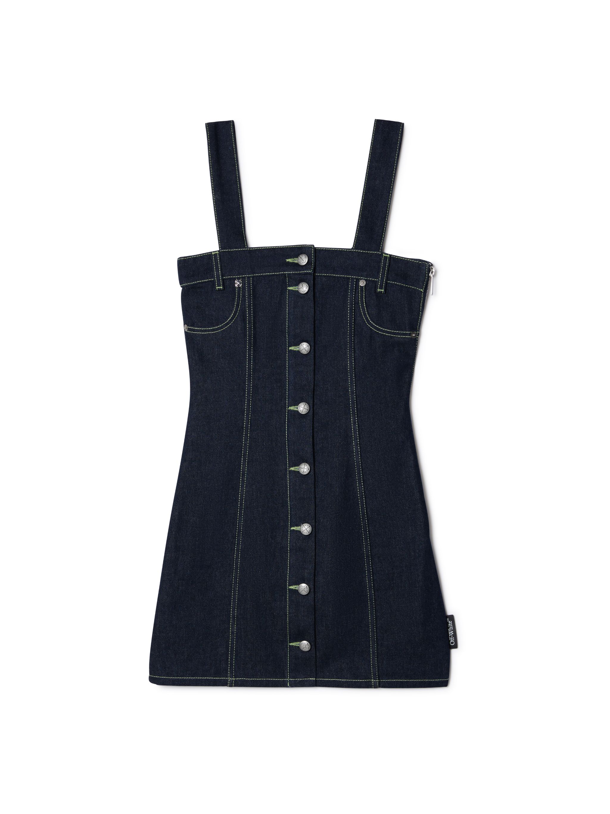 Off-white Corset Denim Dress In Blue
