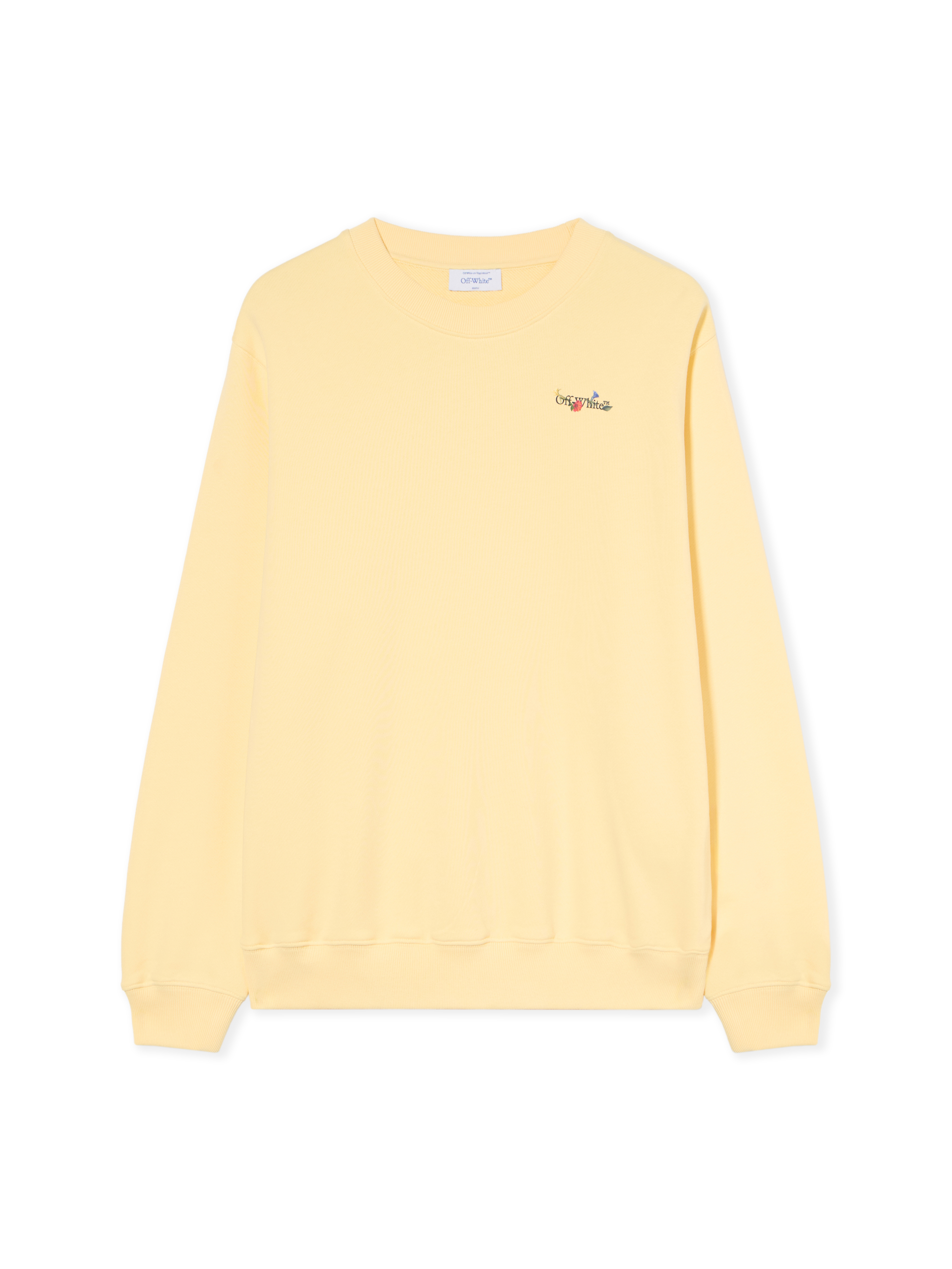その他 Off-White FRESCO ARROW CRE NECK (OWBA055S25FLE001 0110) Arrow Glass Flower Crewneck Logo Sweatshirt in DOUBLE CREAM