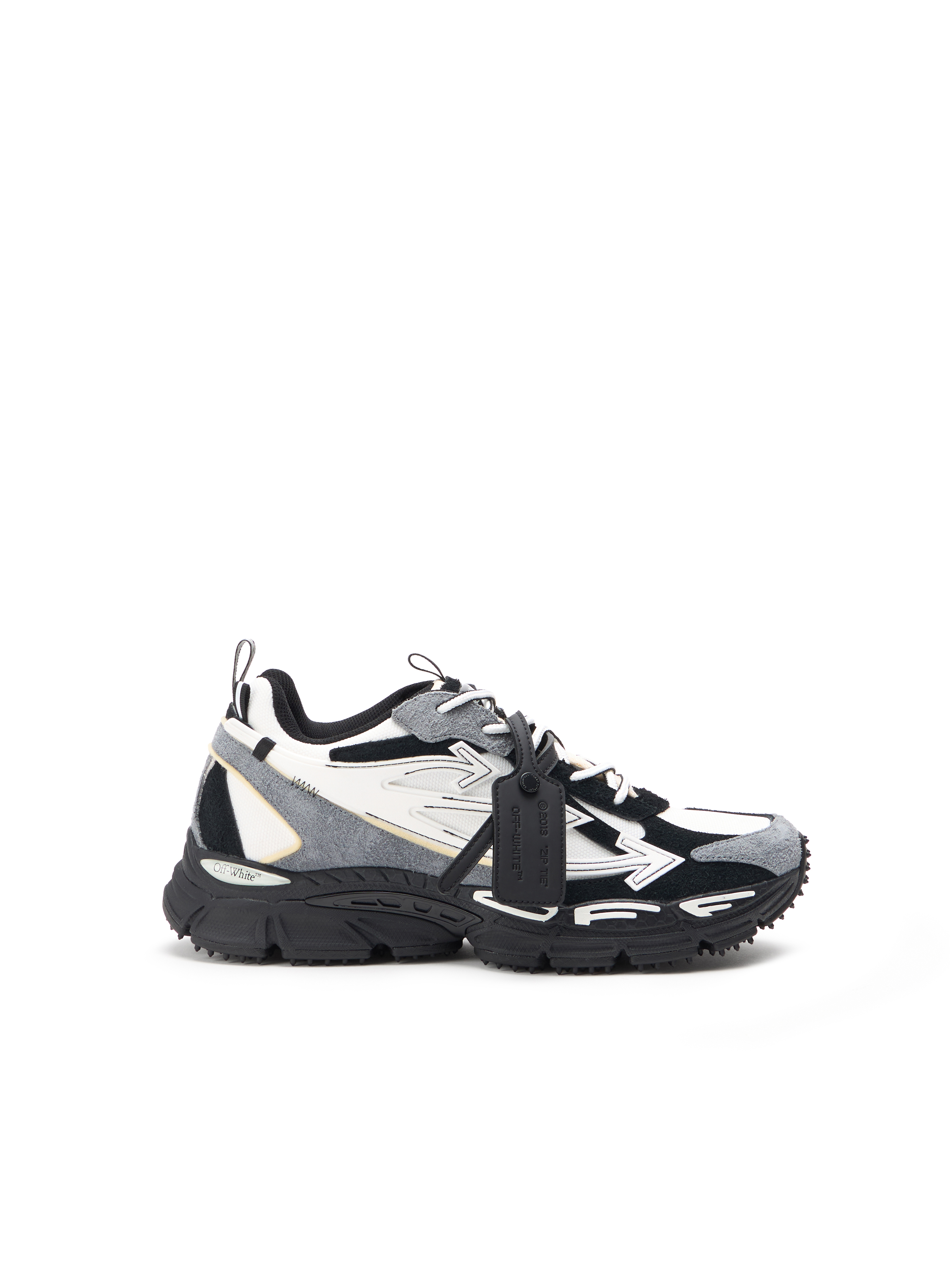 Off White Men's White/Black Off Be Right Back Suede Sneakers - Sneakers 46