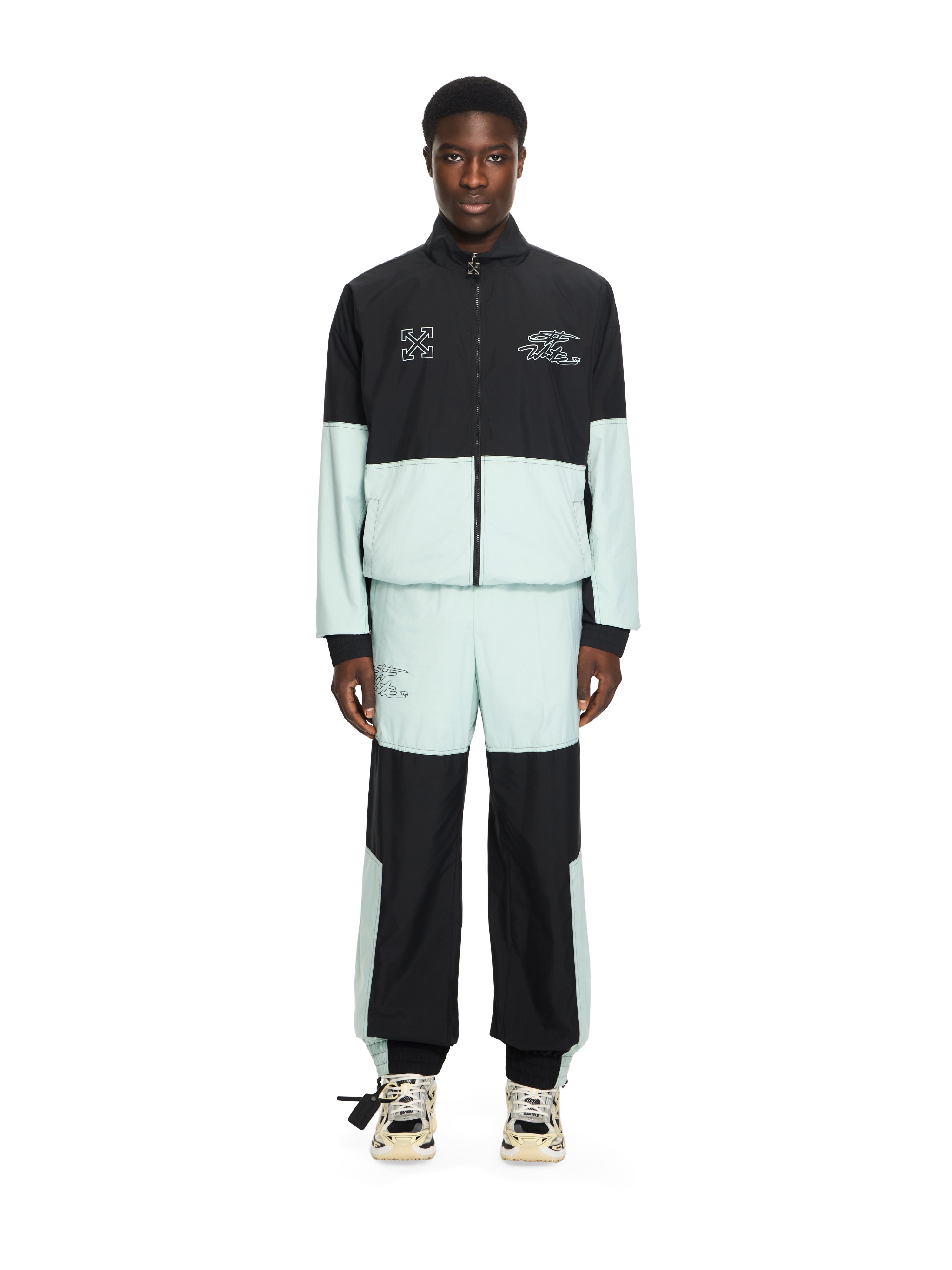  Off White Marker Nylon Relaxed Tracktop - Male Pullover Black M 