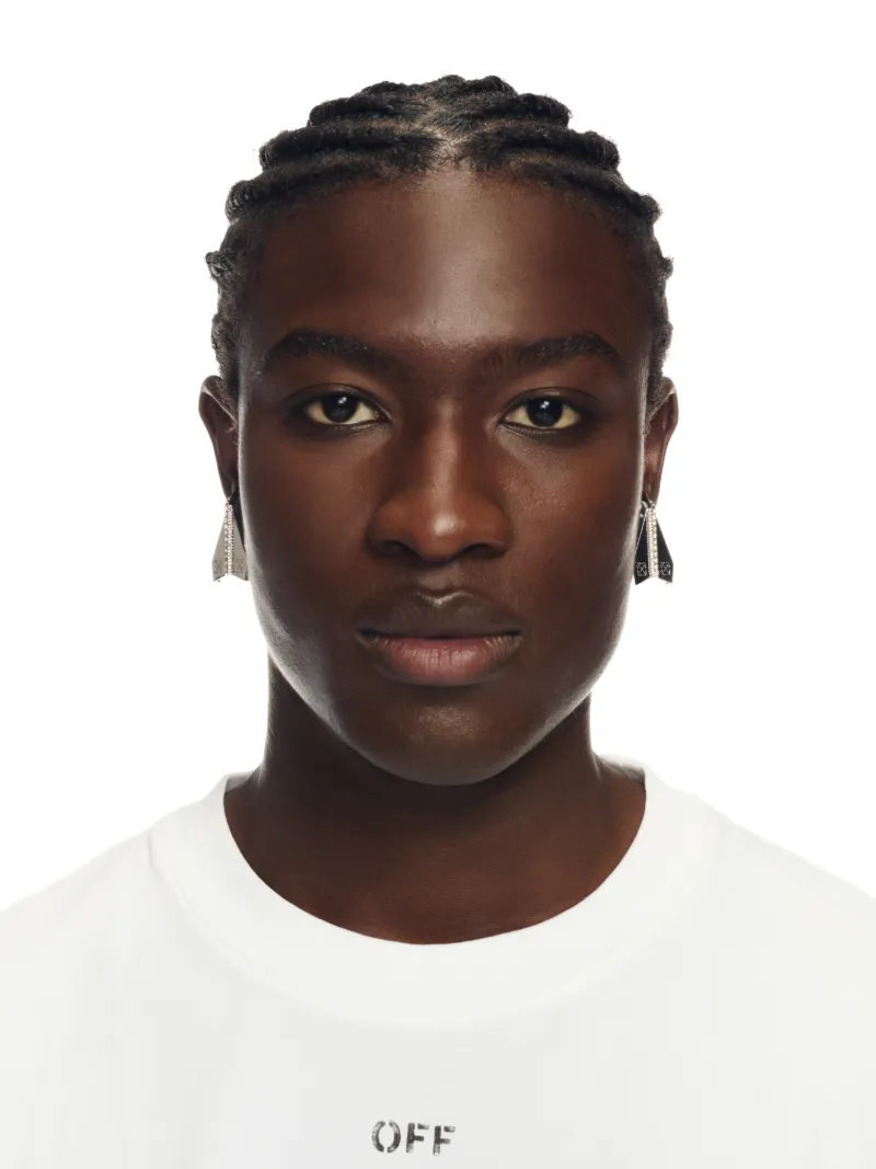 Off-white Silver Paper Plane Earrings