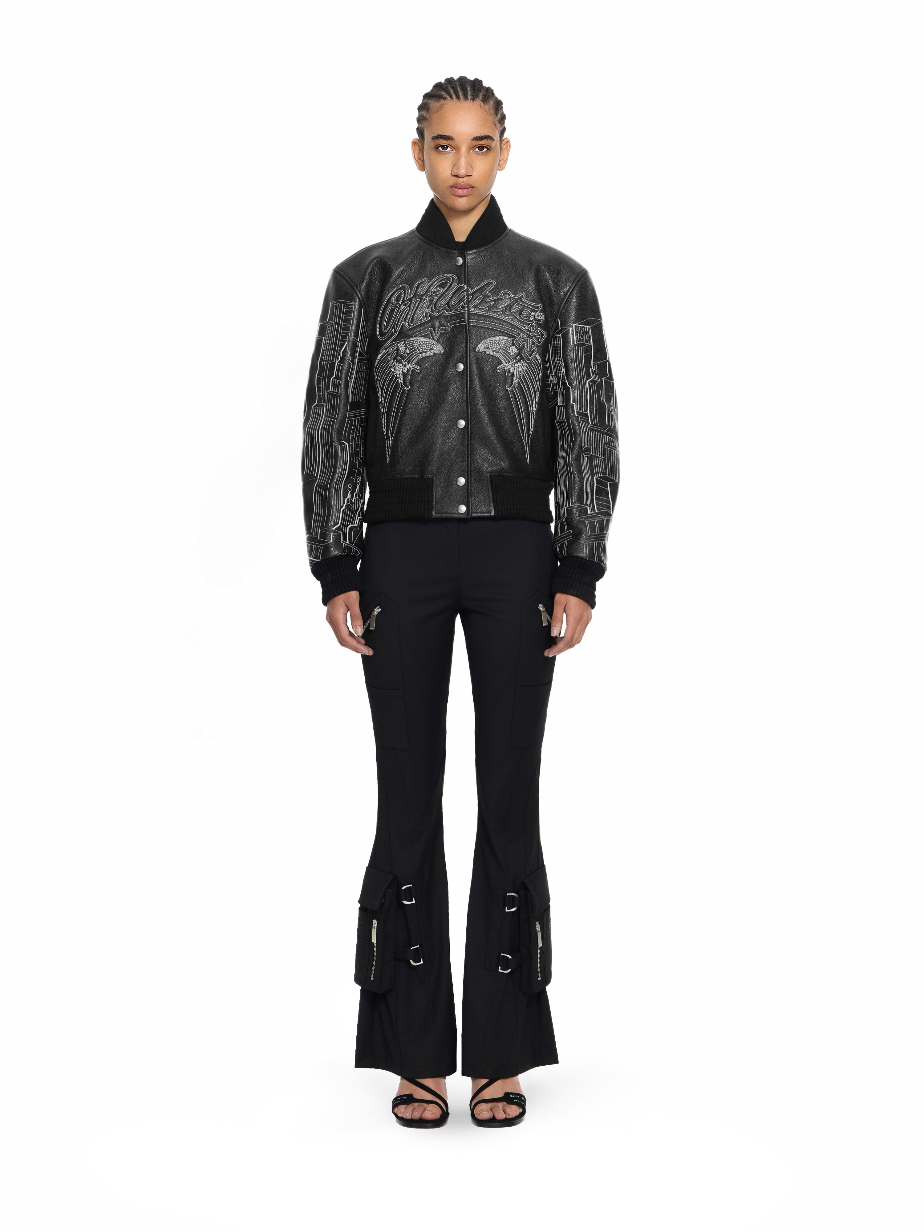 Off-white Eagle Skyline Varsity Jacket In Black