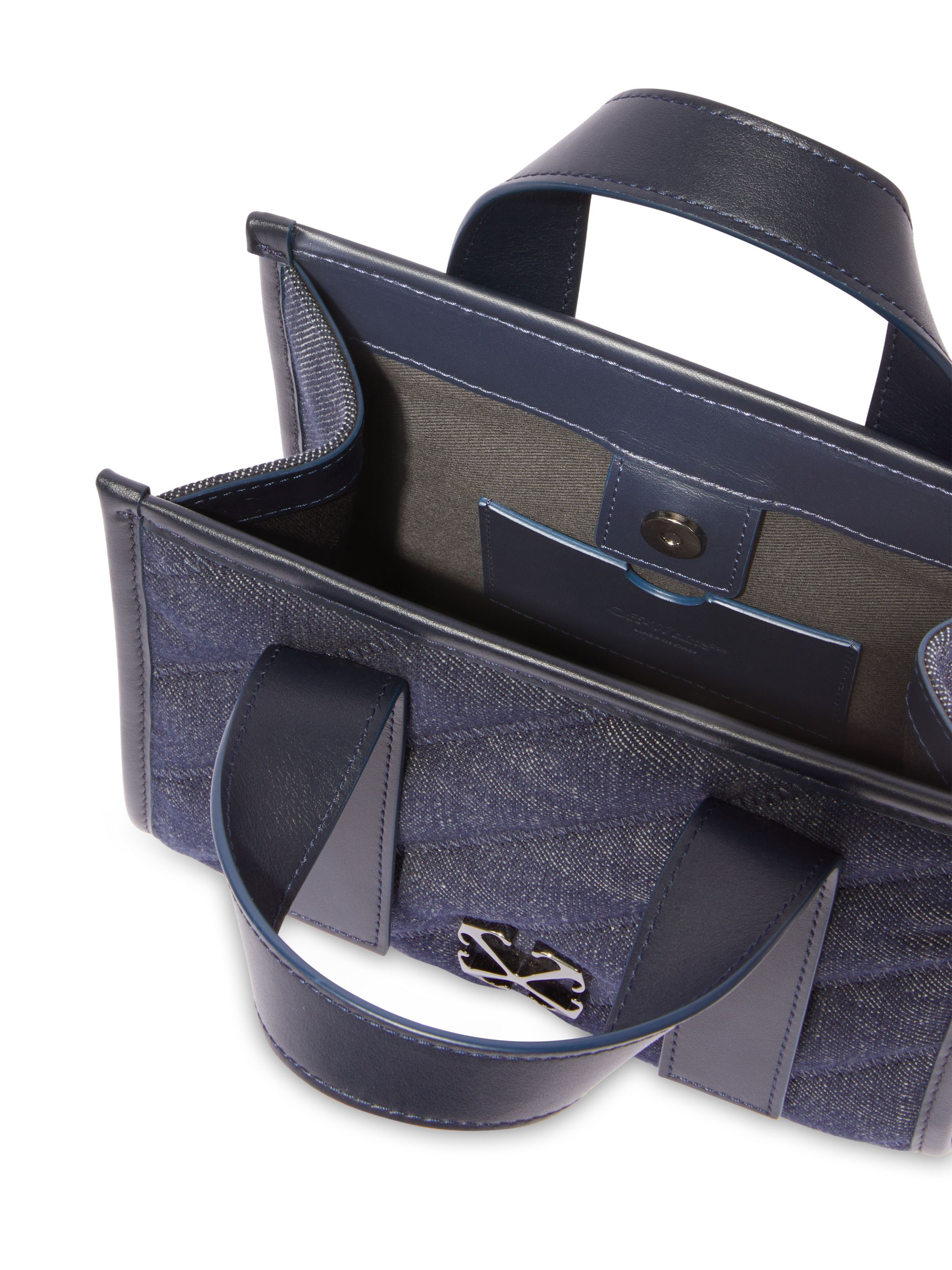 Off-white Quilting Tote Bag Denim Dark Blue - No C In Blue