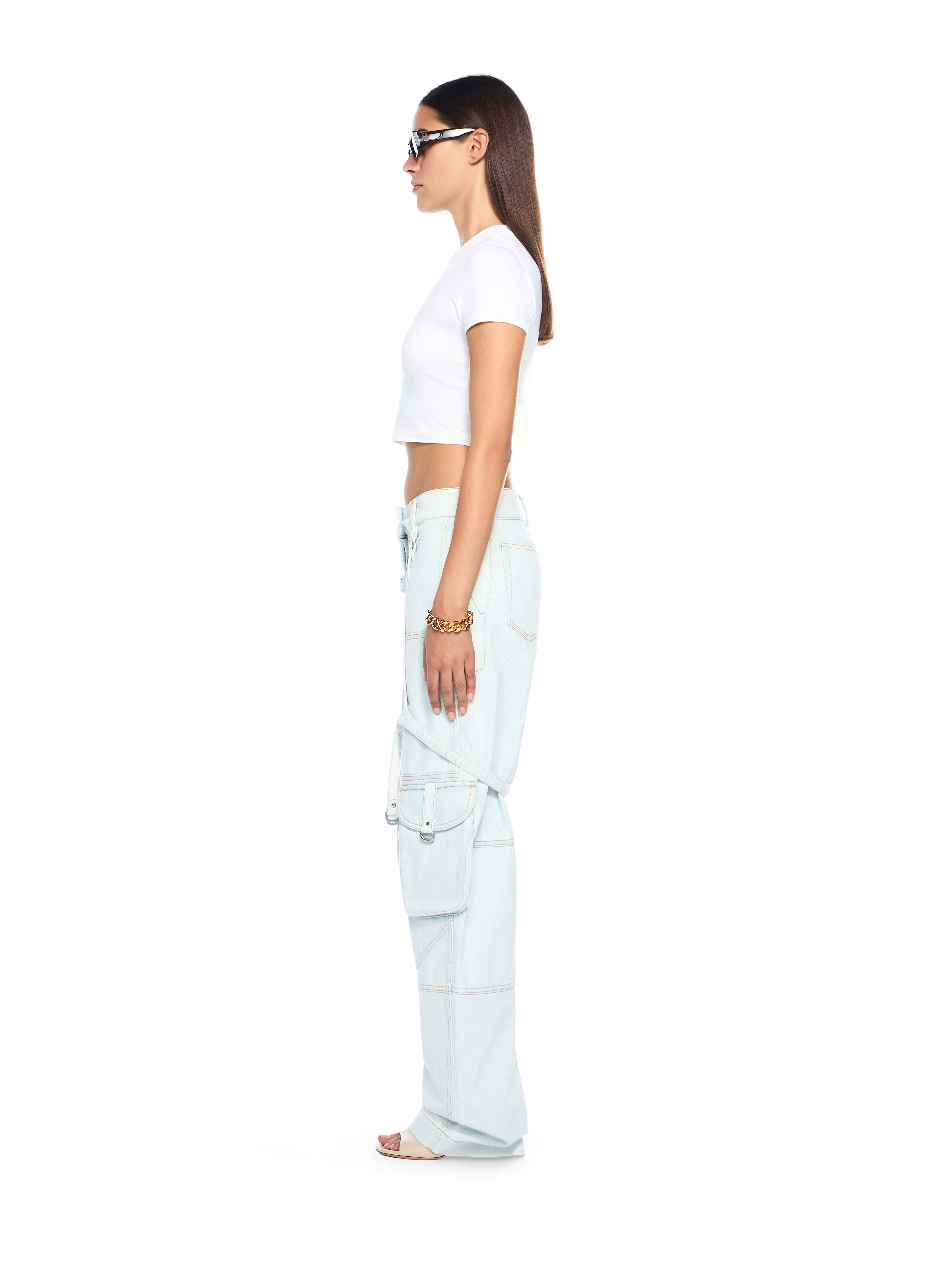 Off-white Cargo Denim Pants In Blue