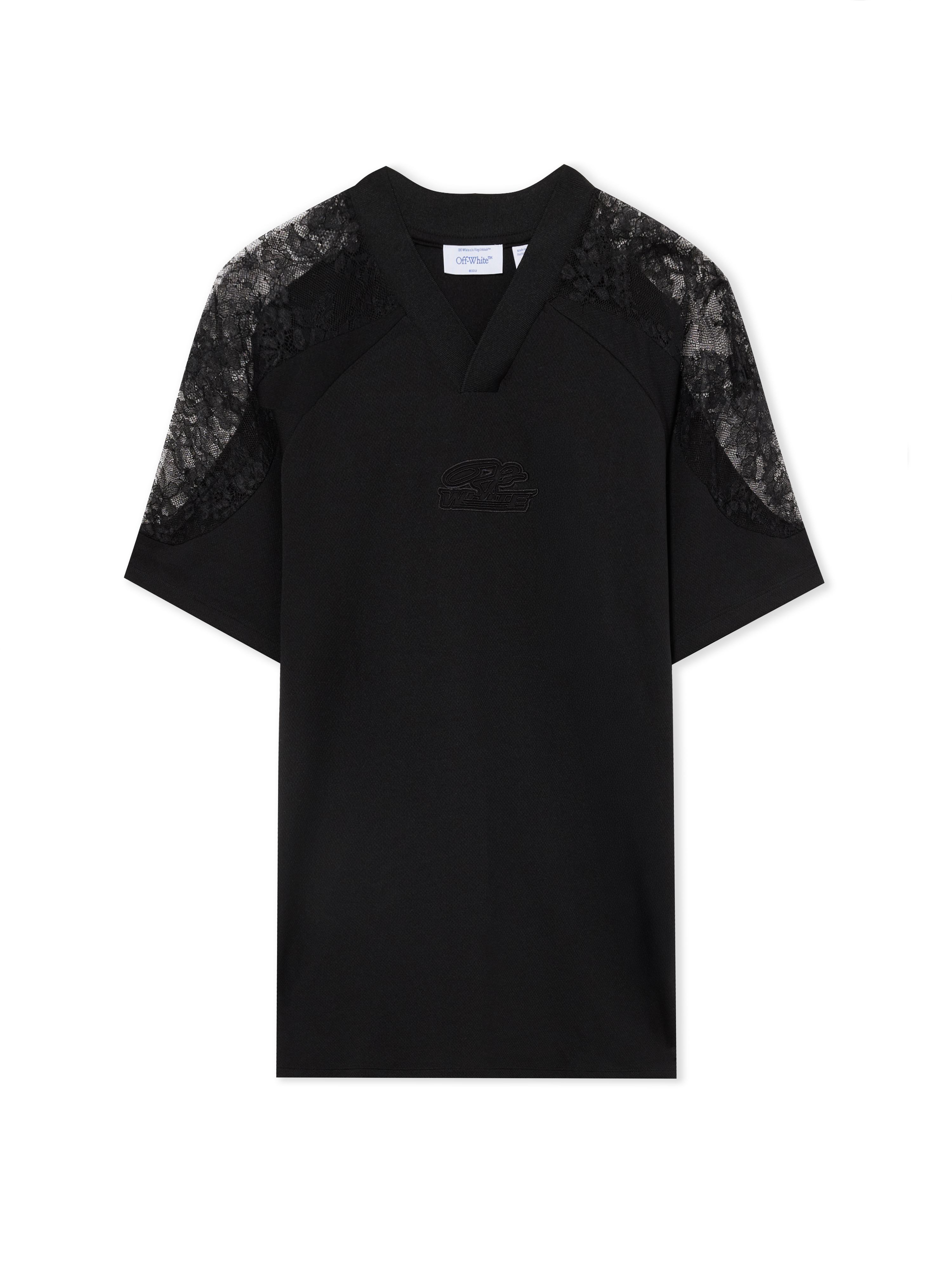 Off White Donna Black-Black Abito Pizzo Inserto Soccer - Abiti 44