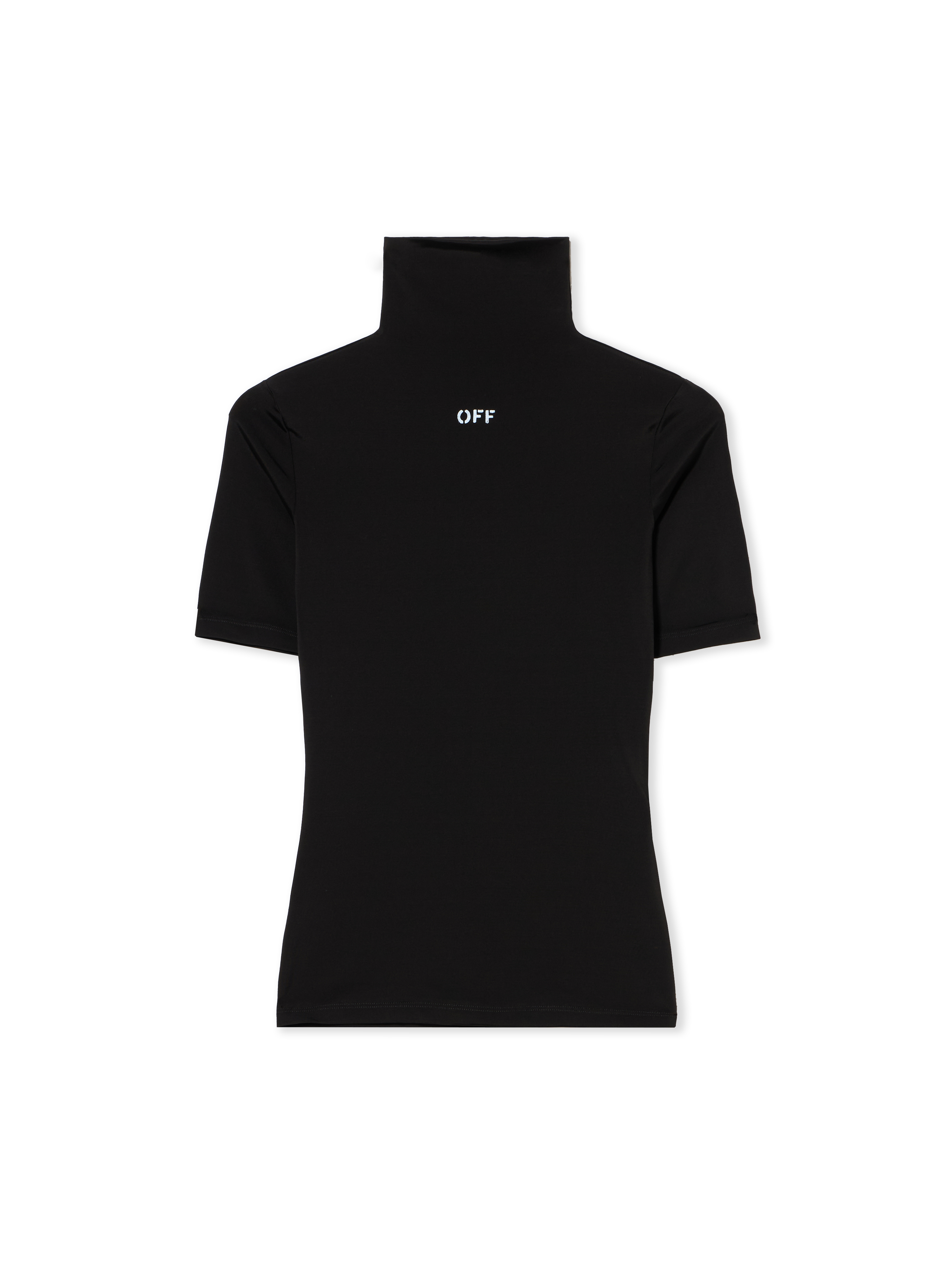 Off White Women's Black-White Off Stamp Second Skin Turtleneck T-Shirt - T-Shirts 38