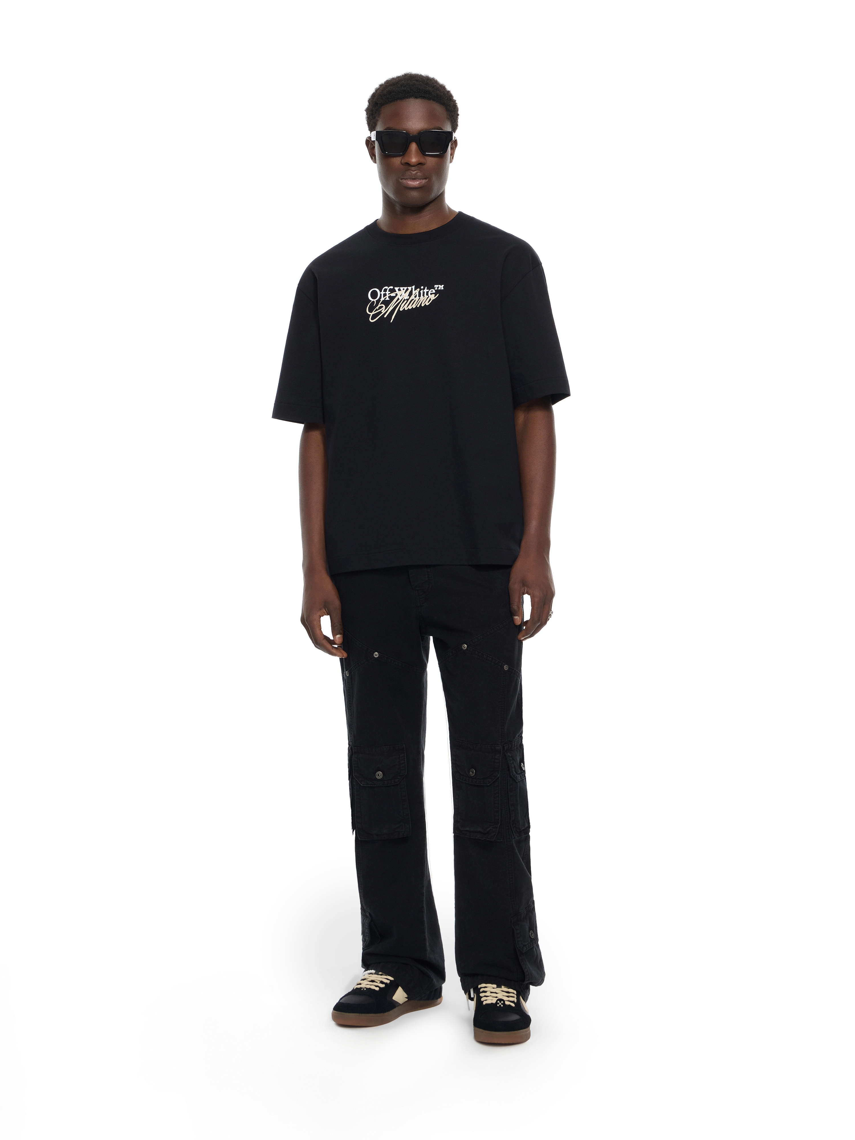 Off-White Garment-Dyed Multi-Pocket Relaxed Pants