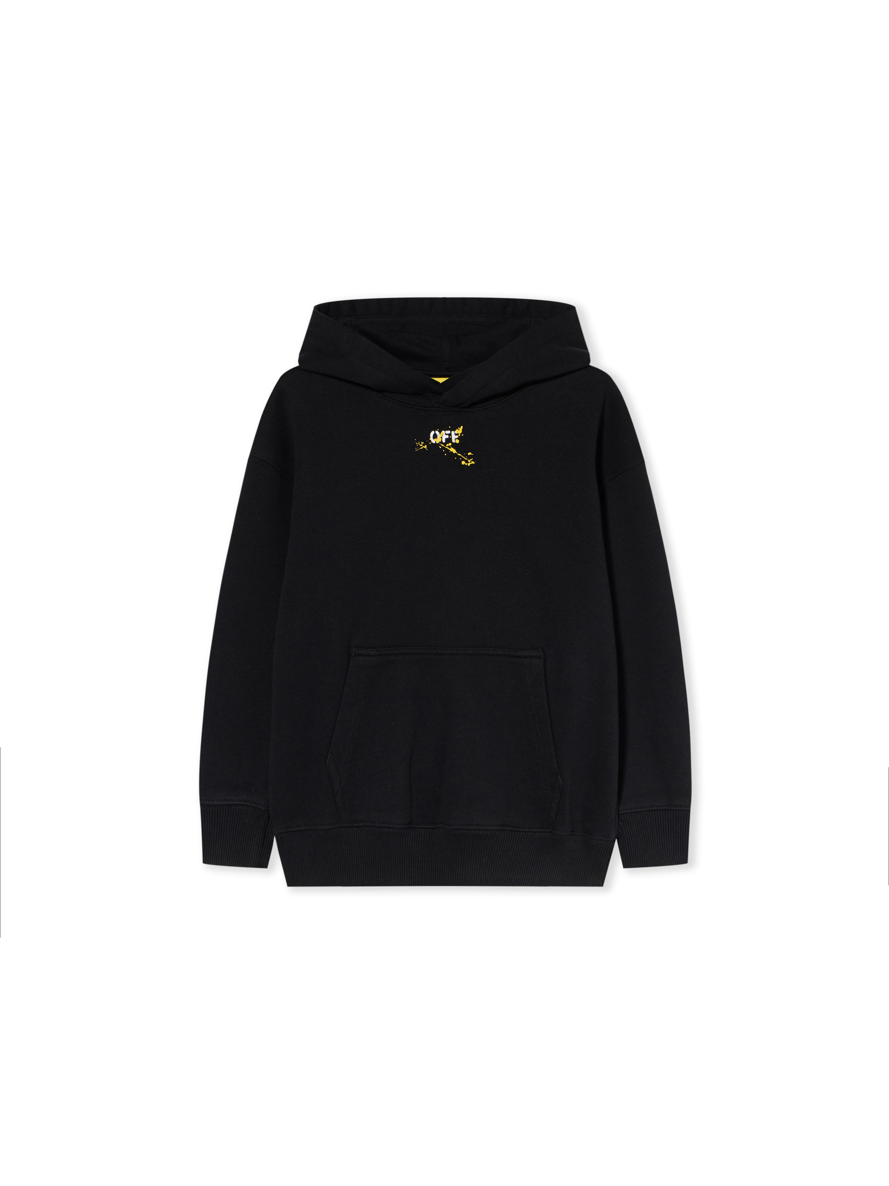 Diagonal Splat Logo Hoodie in BLACK - YELLOW | Off-White™
