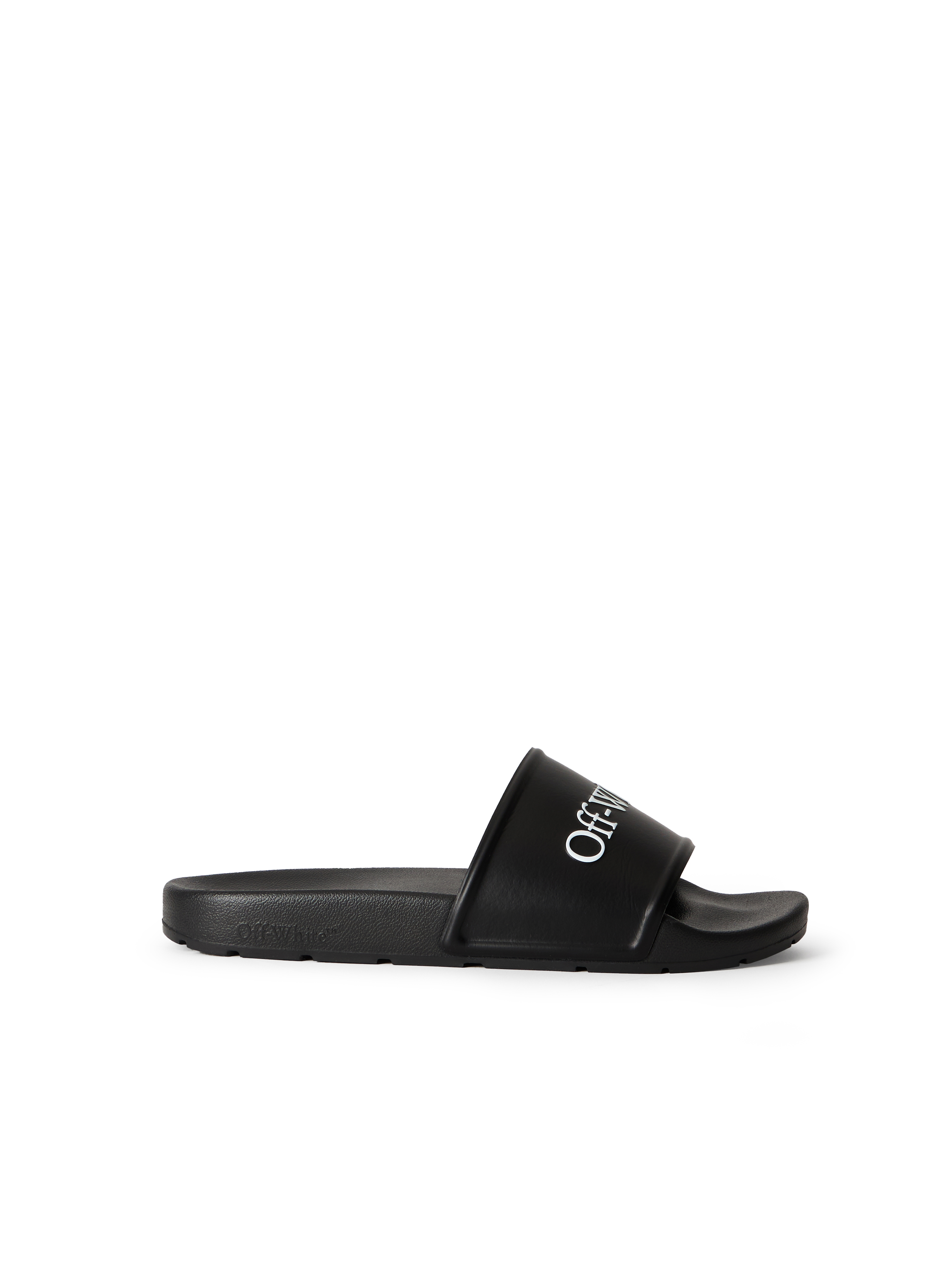 Off-white Bookish Open Toe Slip-on Slides In Black