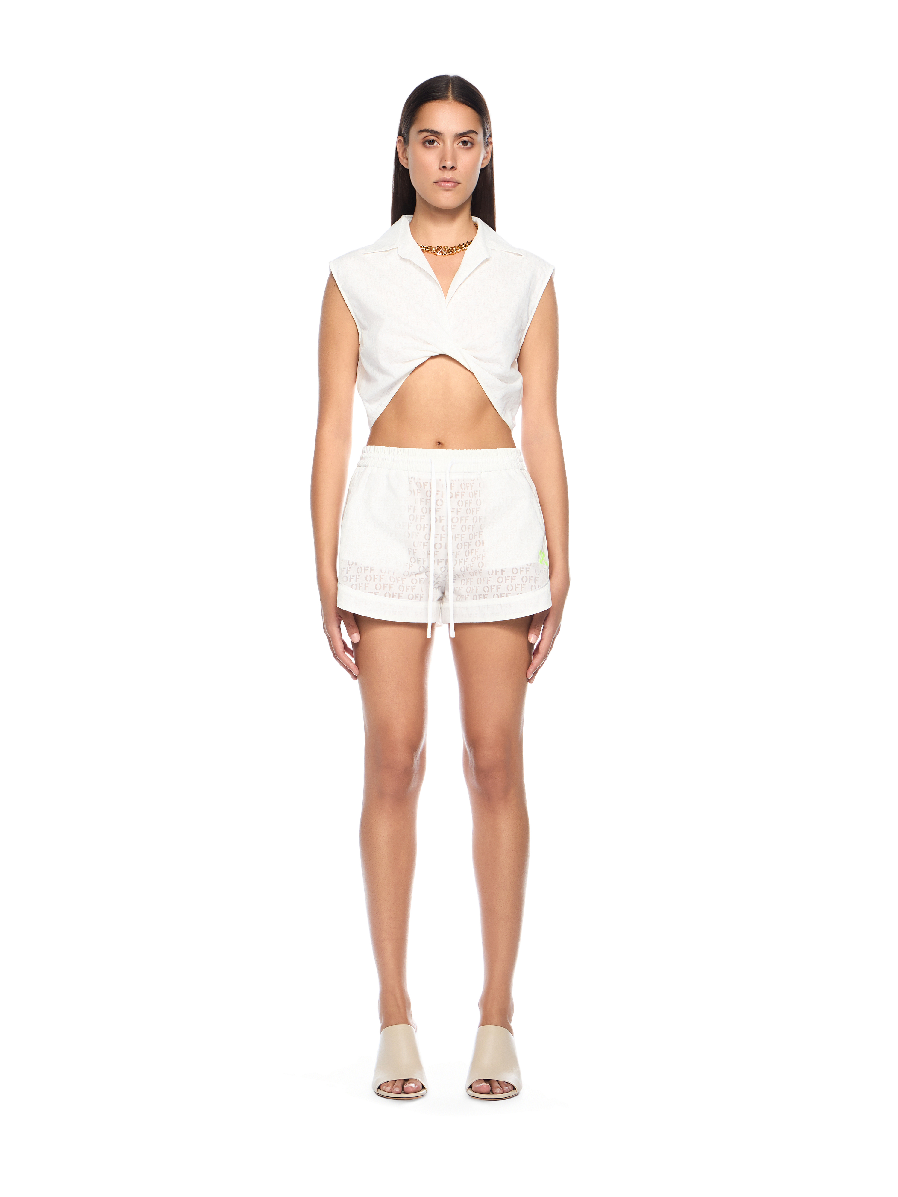  Off White Off Stamp Sleeveless Shirt - Female  White - Yellow 40 