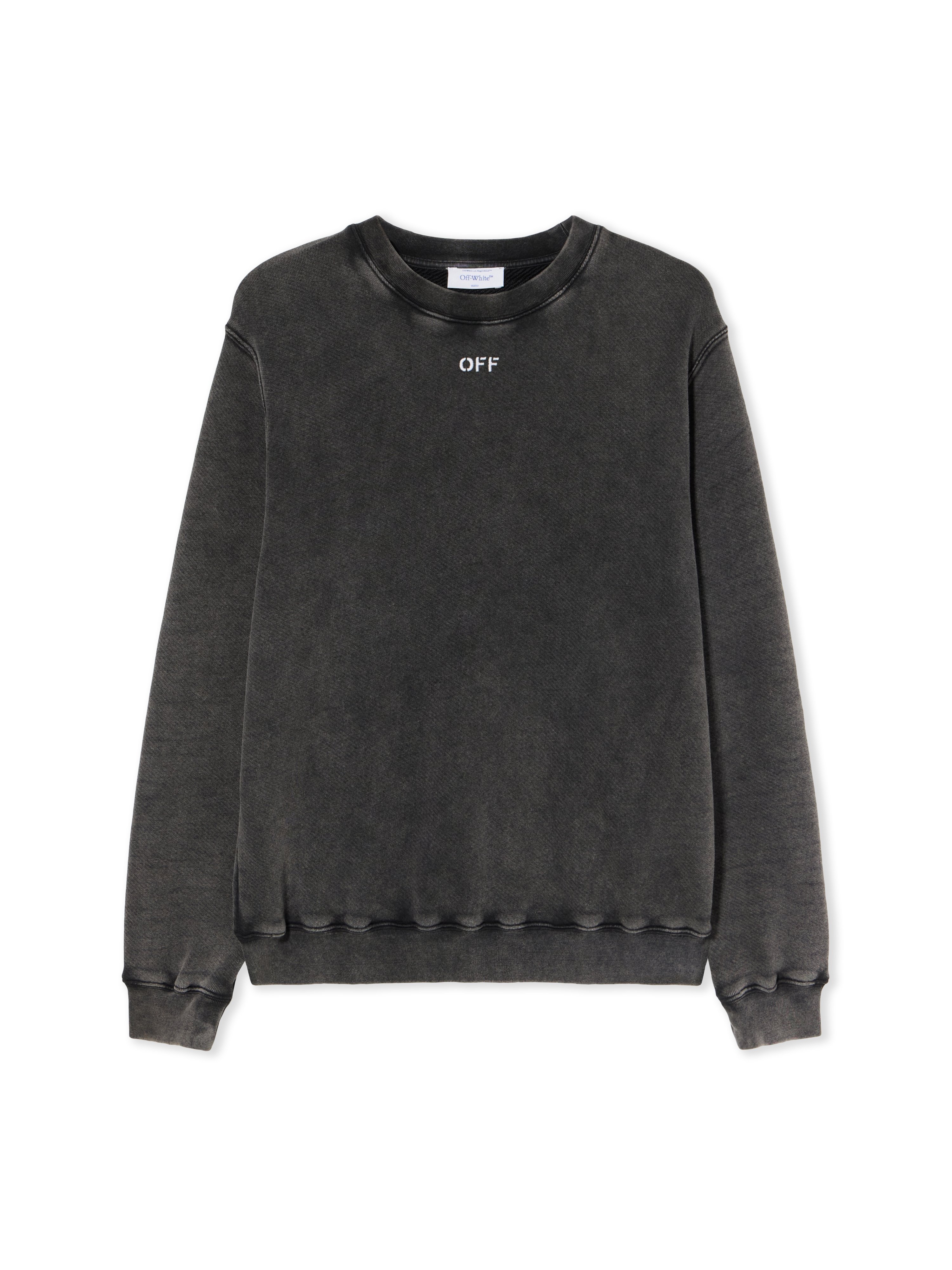 Off-white Check Flan Arrow Crew Logo Sweatshirt In Gray