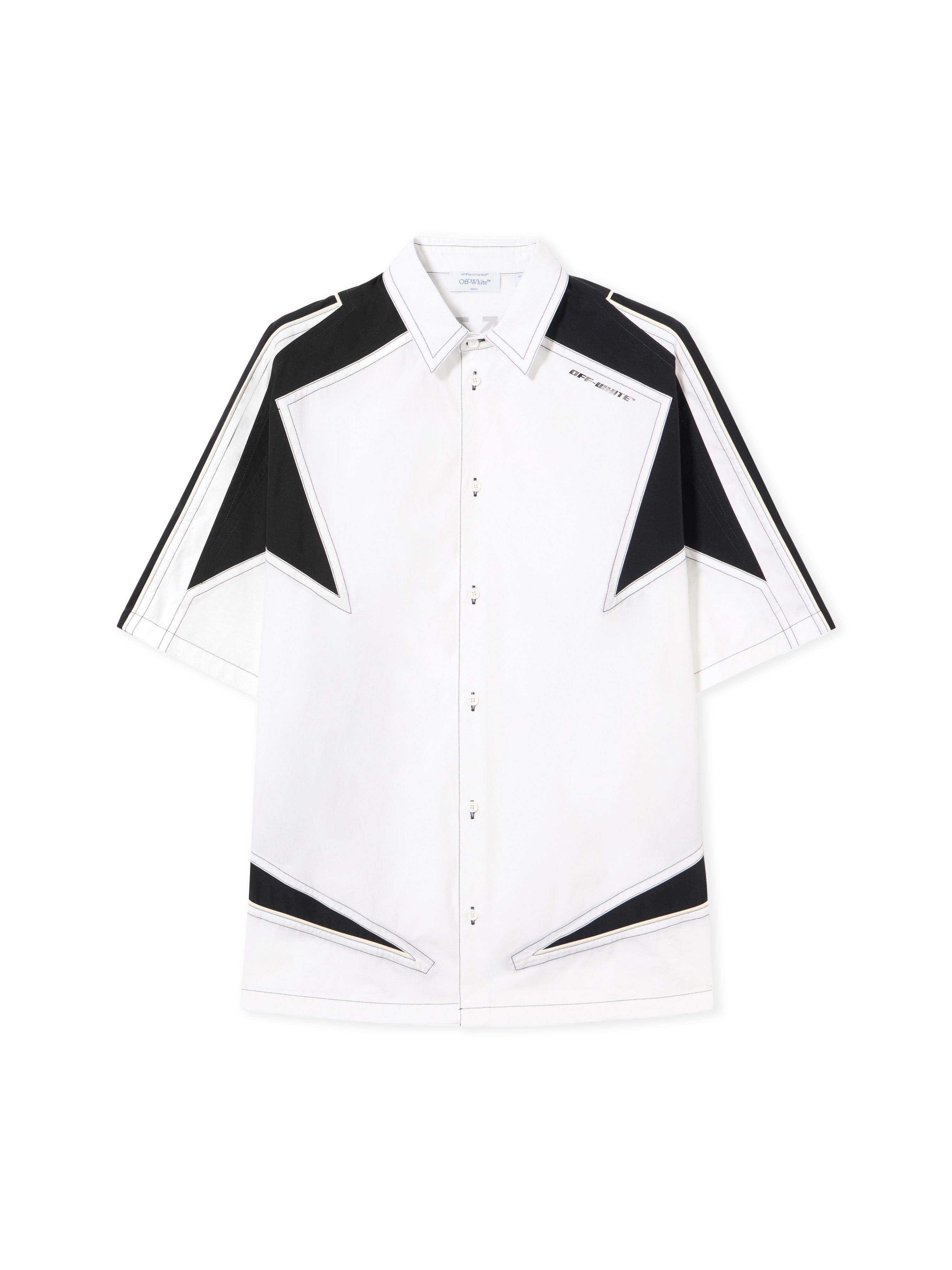 Off-white Race Logo Panel Shirt In White