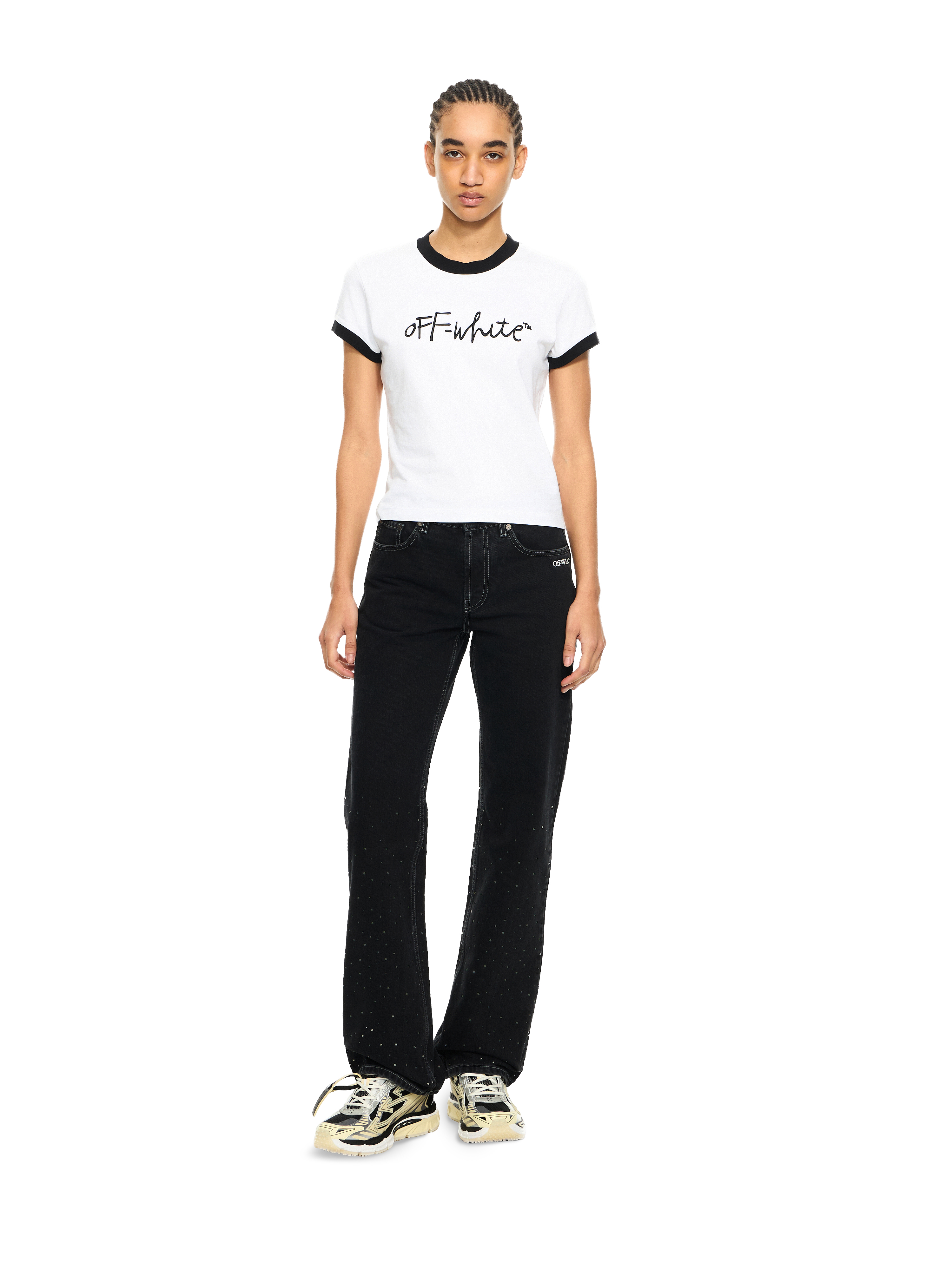 Off-White Embroidered Script Fitted T-Shirt