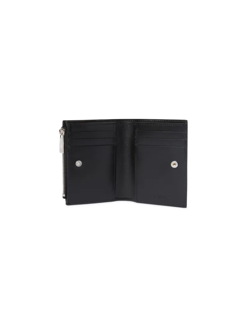 Off-white Black Jitney Quote Zipped Bifold In Black