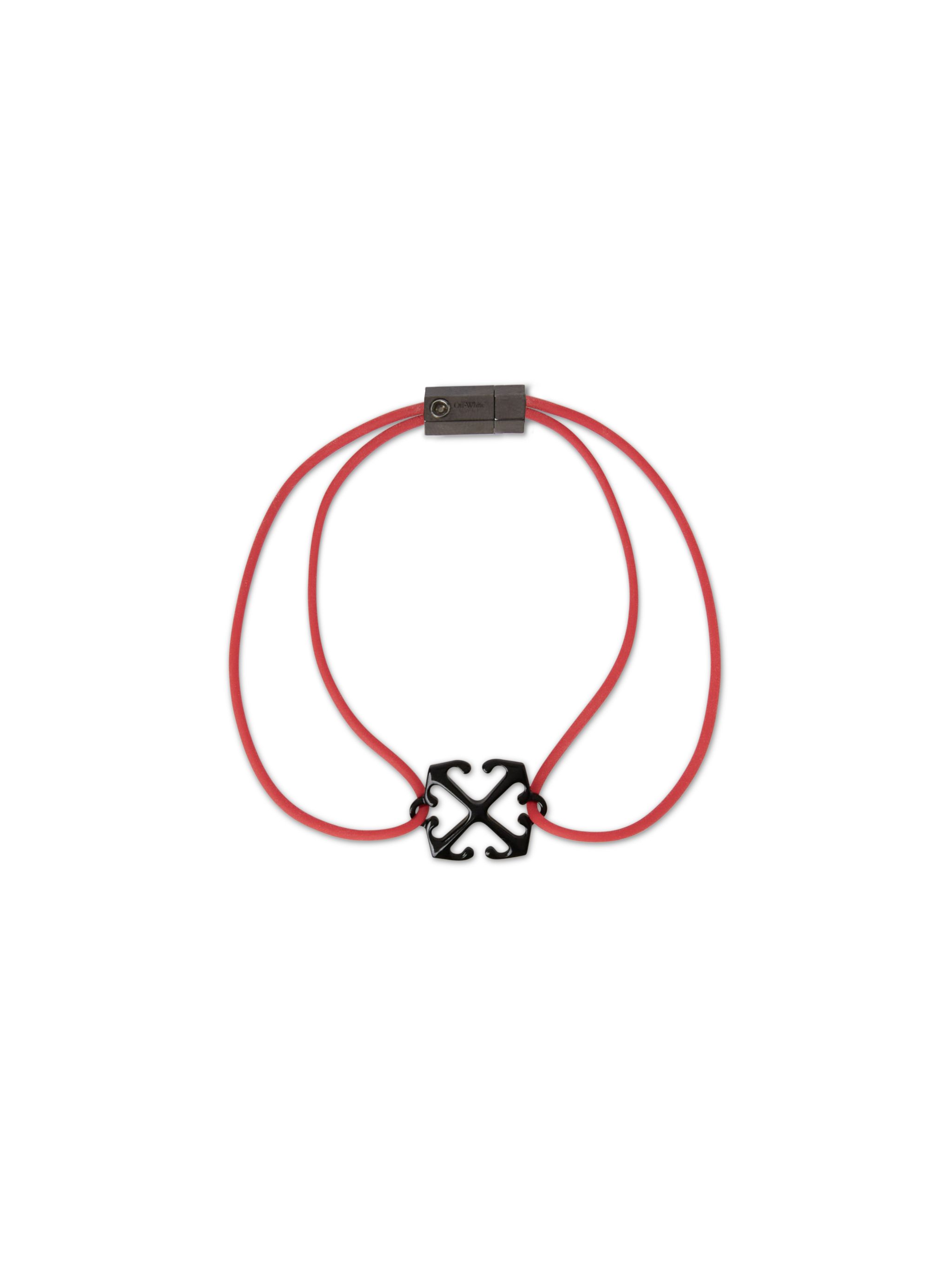 Off-white Enamel Rubber Bracelet In Red