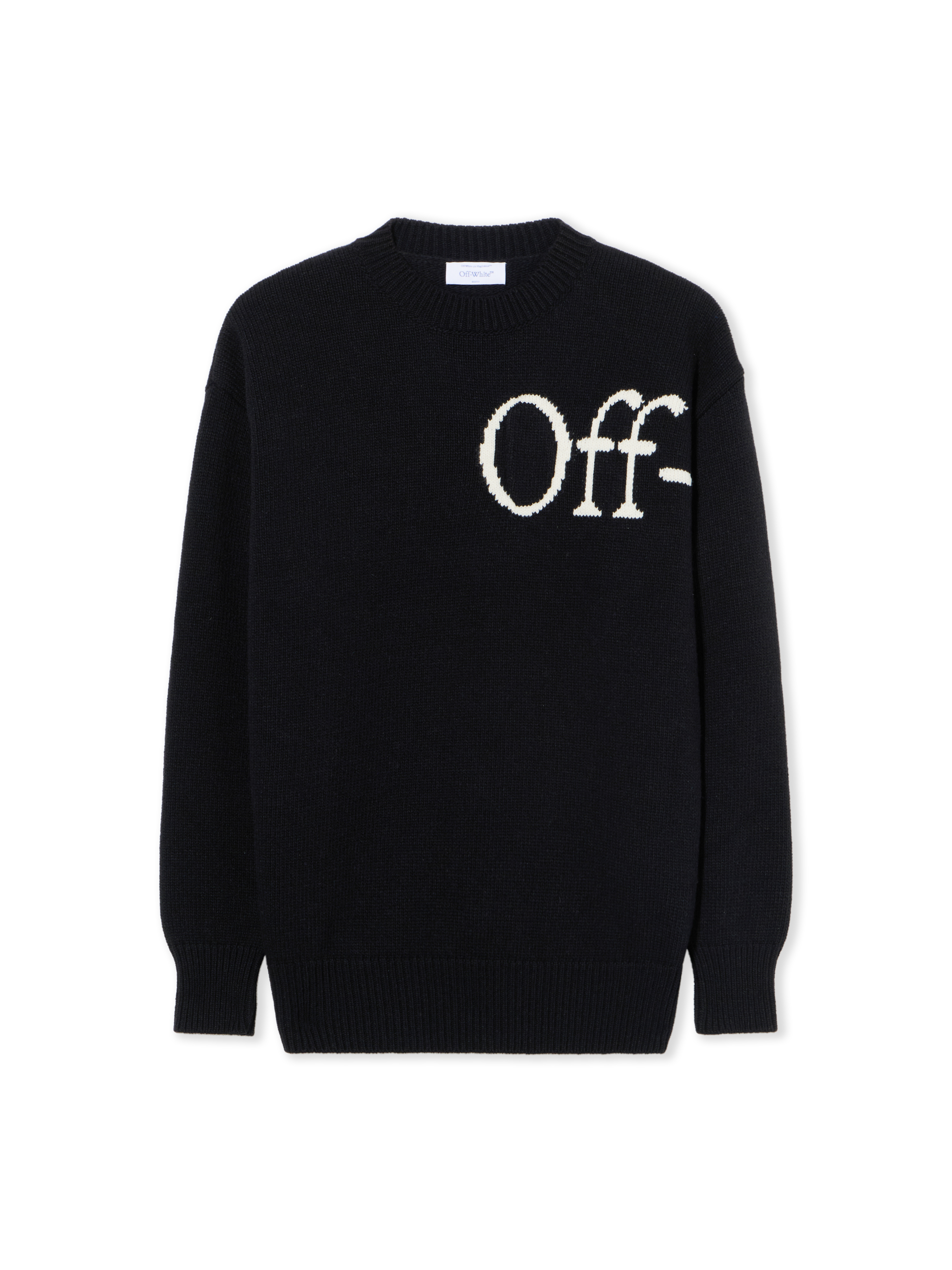 Off White Women's White/Black Off Bookish Logo Knit Sweater - Knitwear - Xs