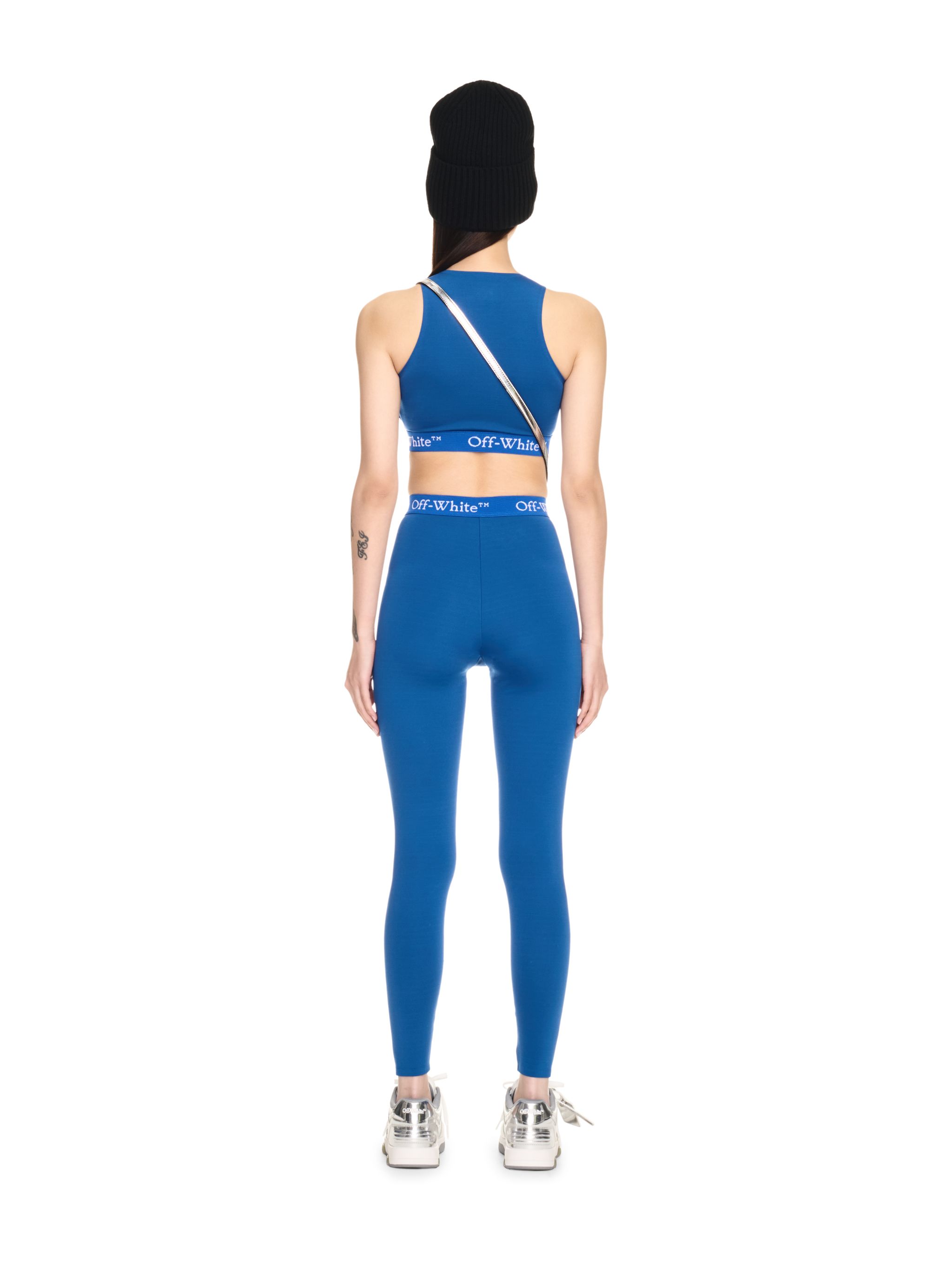 Off-white Printed Performance Leggings In Blue