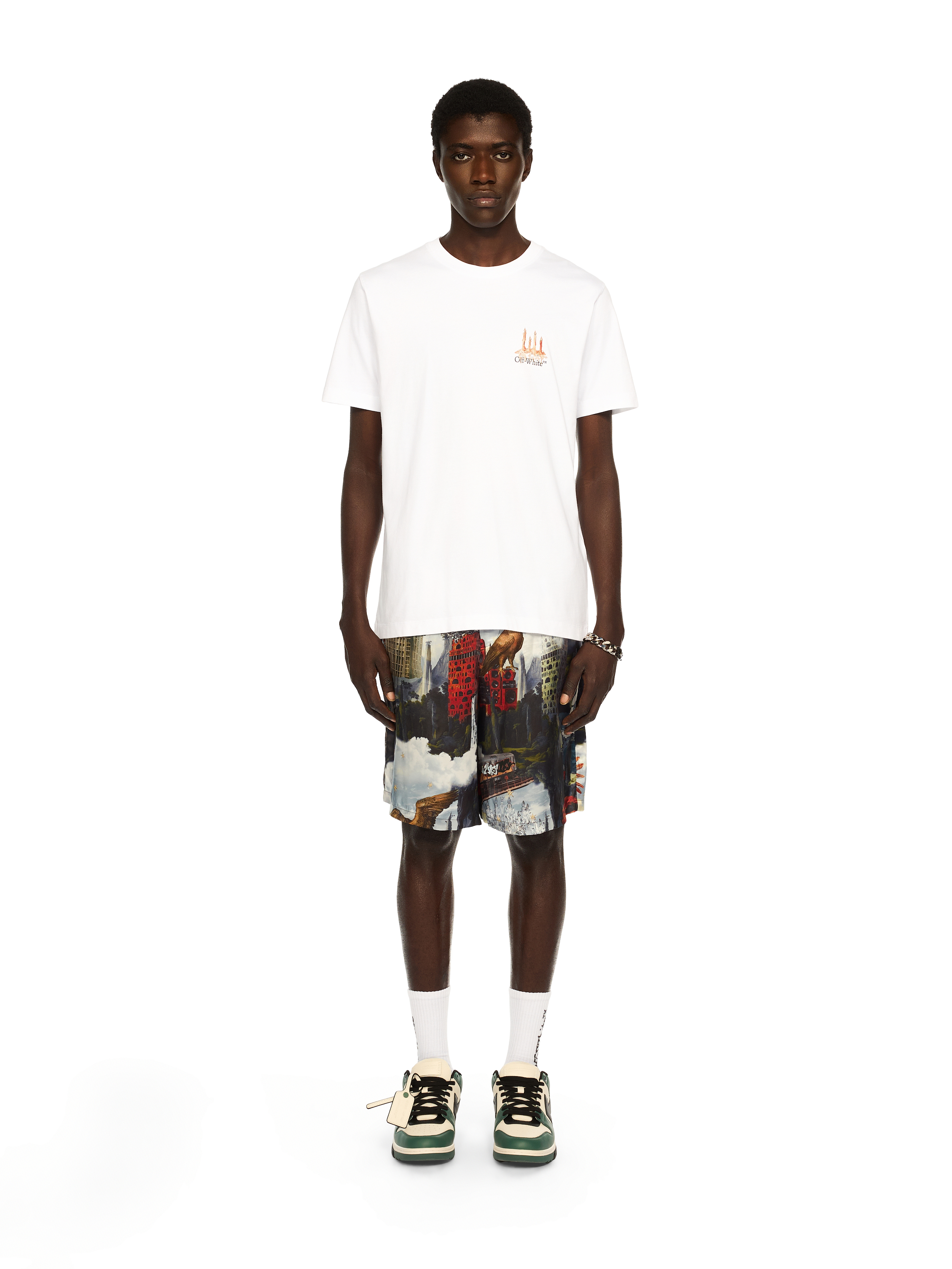 Off White Building Arrow Slim Logo Tee - Male Sale Check White - Black M 