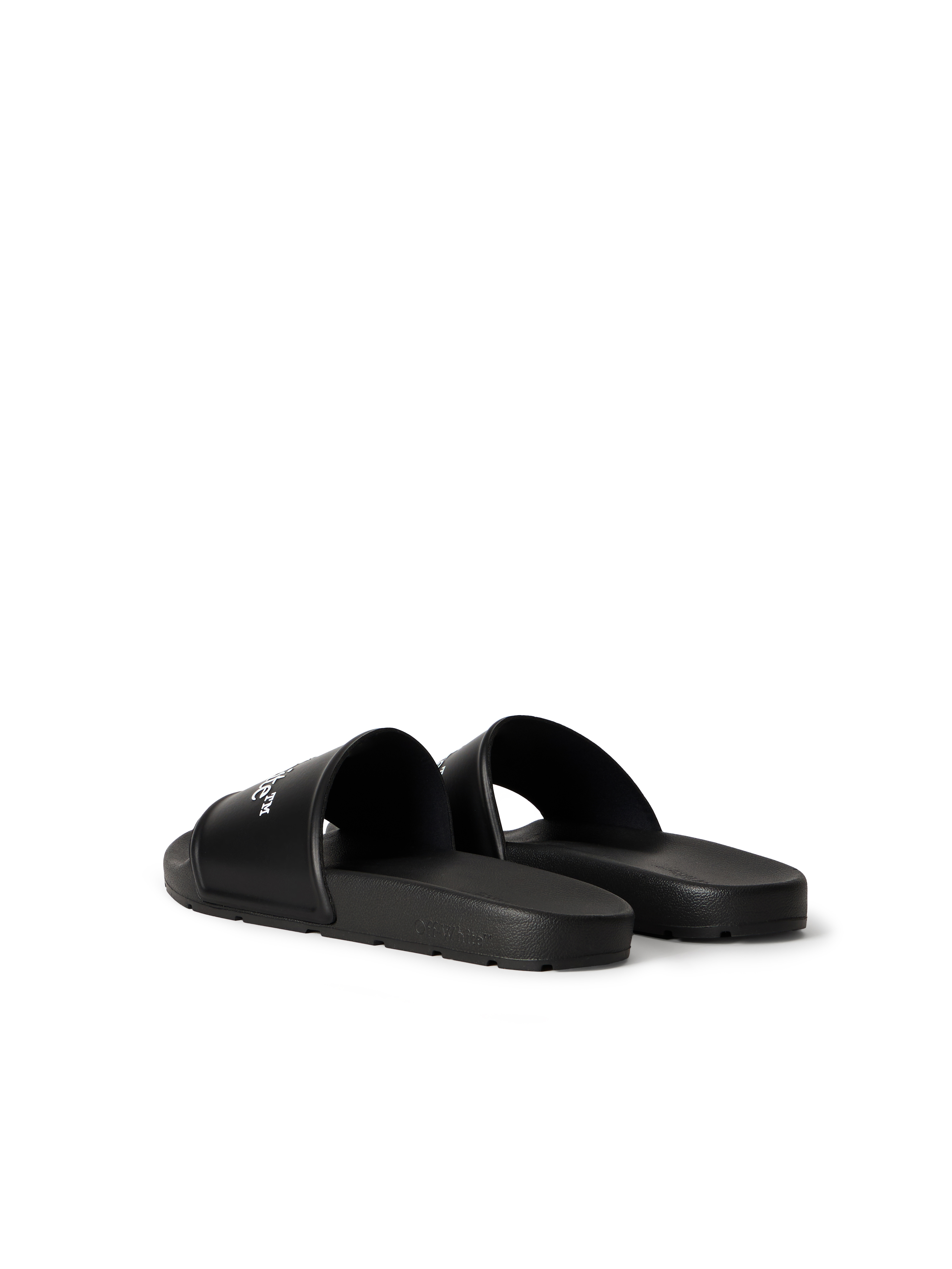 Off-white Bookish Open Toe Slip-on Slides In Black