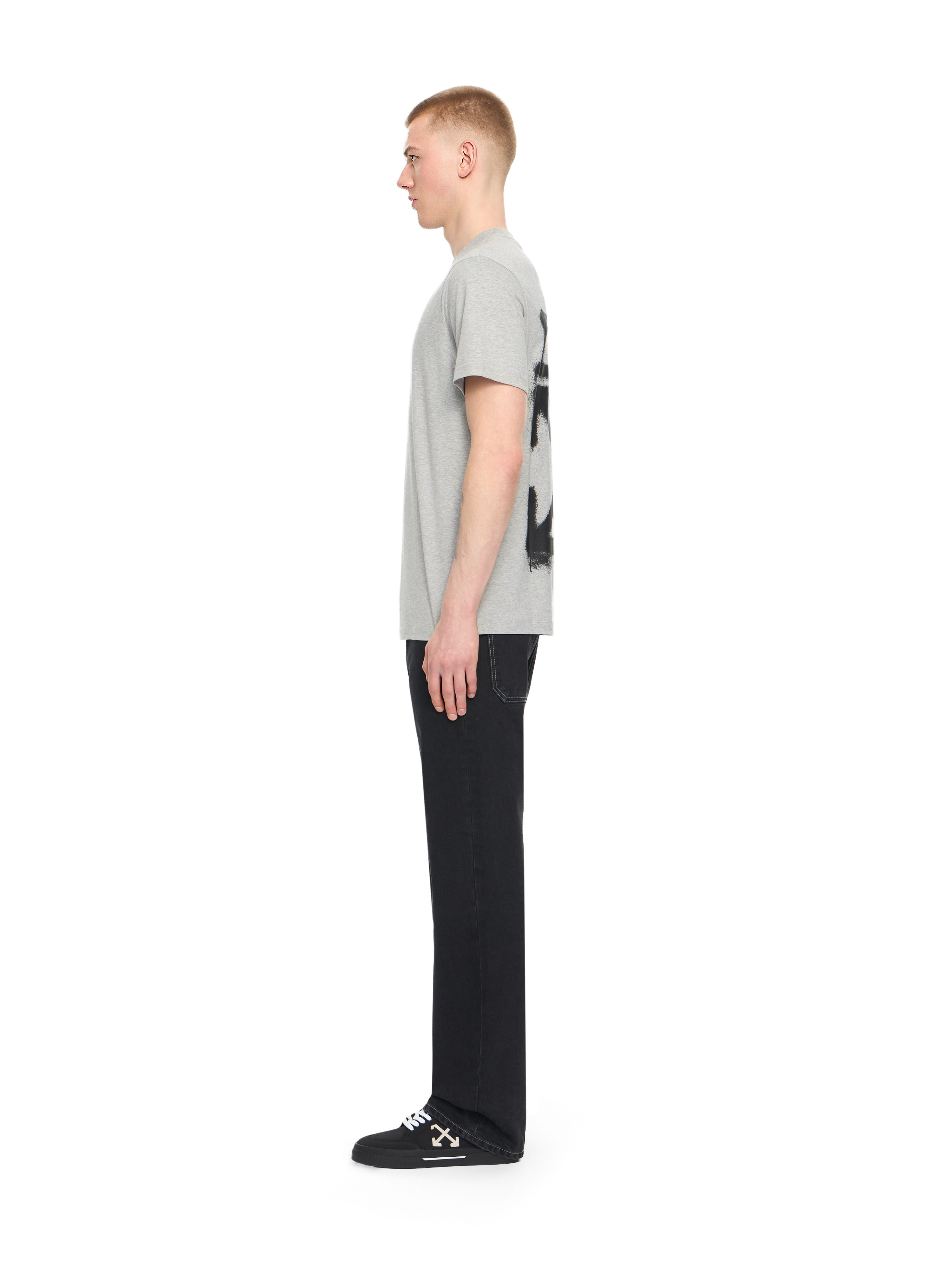  Off White Slim Fit Graphic S/s T-shirt - Male  Lt Heather Grey Xs 