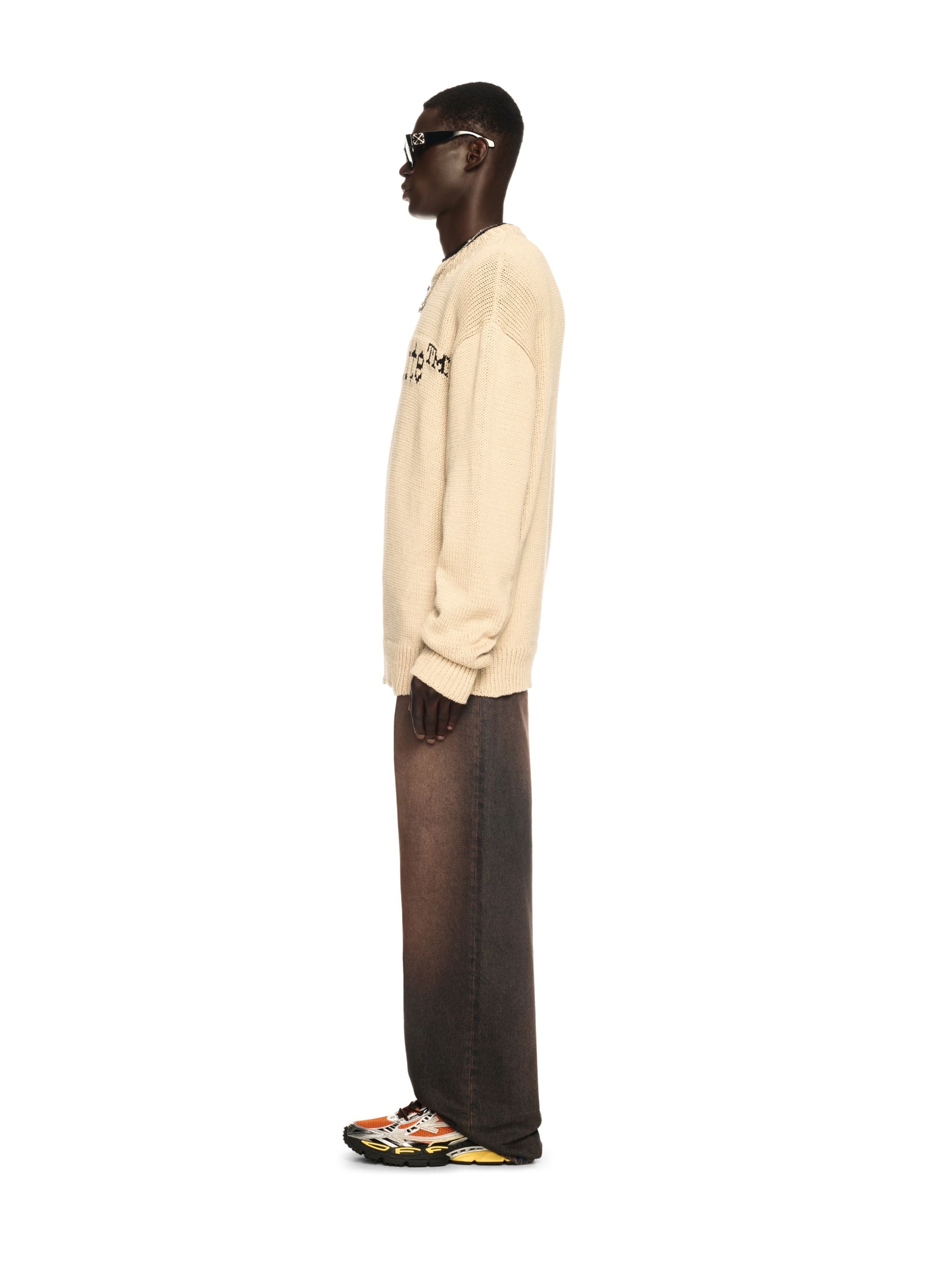  Off White Overdyed Straight Jeans - Male Sale Check Brown 34 