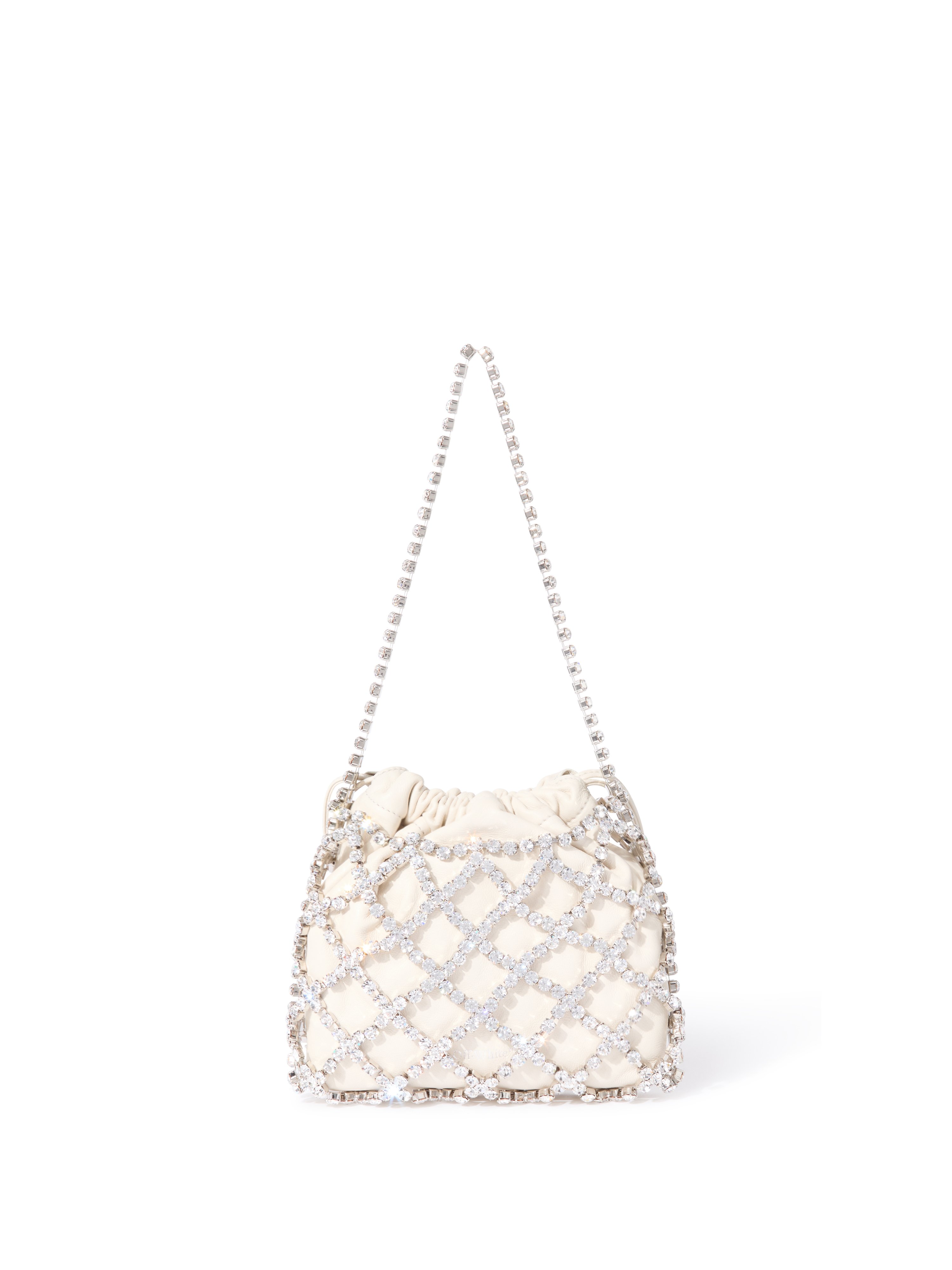 Off-white For Dinner Crystal Pouch Bag In Neutral