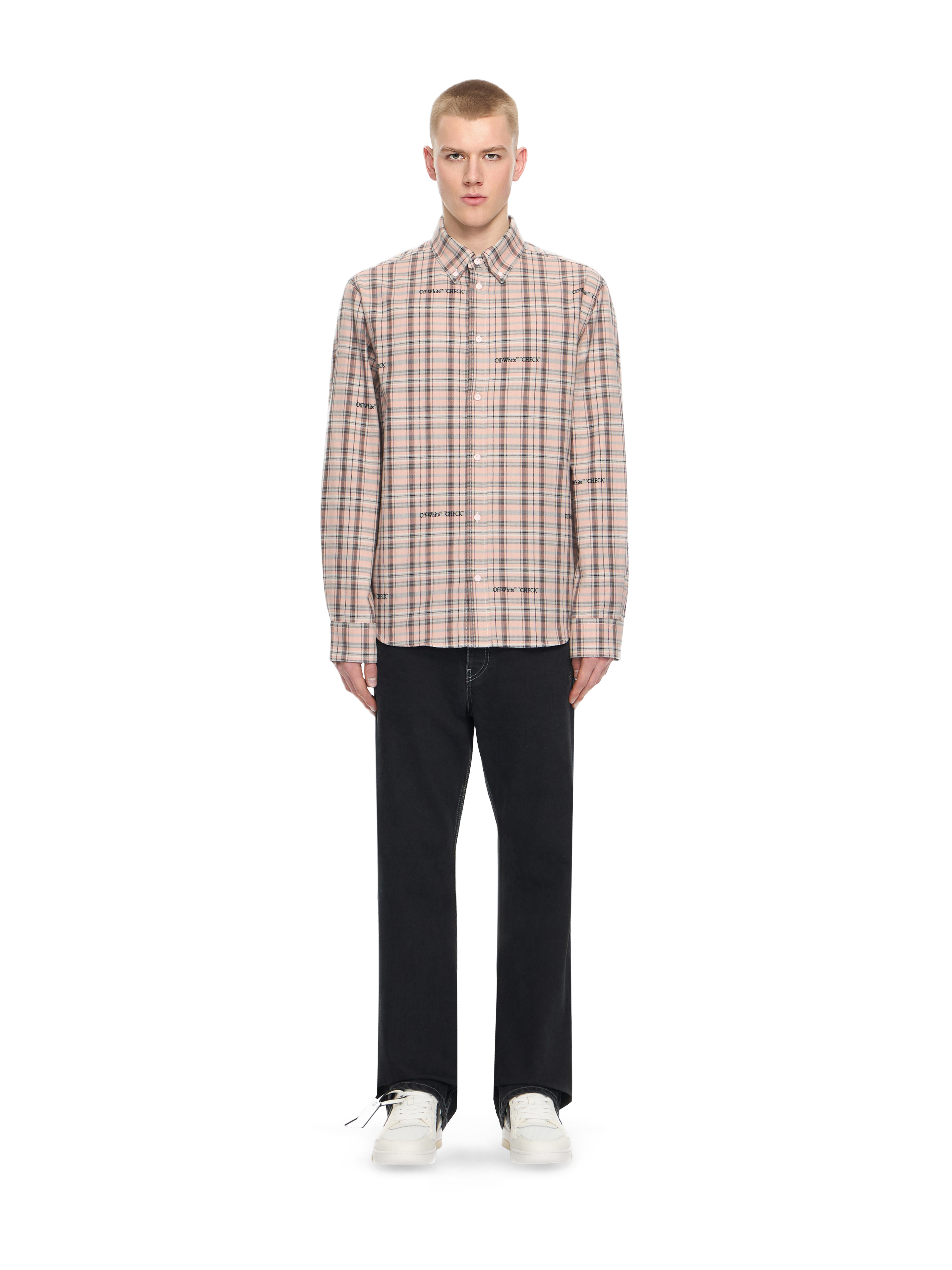 Off-white Pink Flannel Regular Shirt In Pink