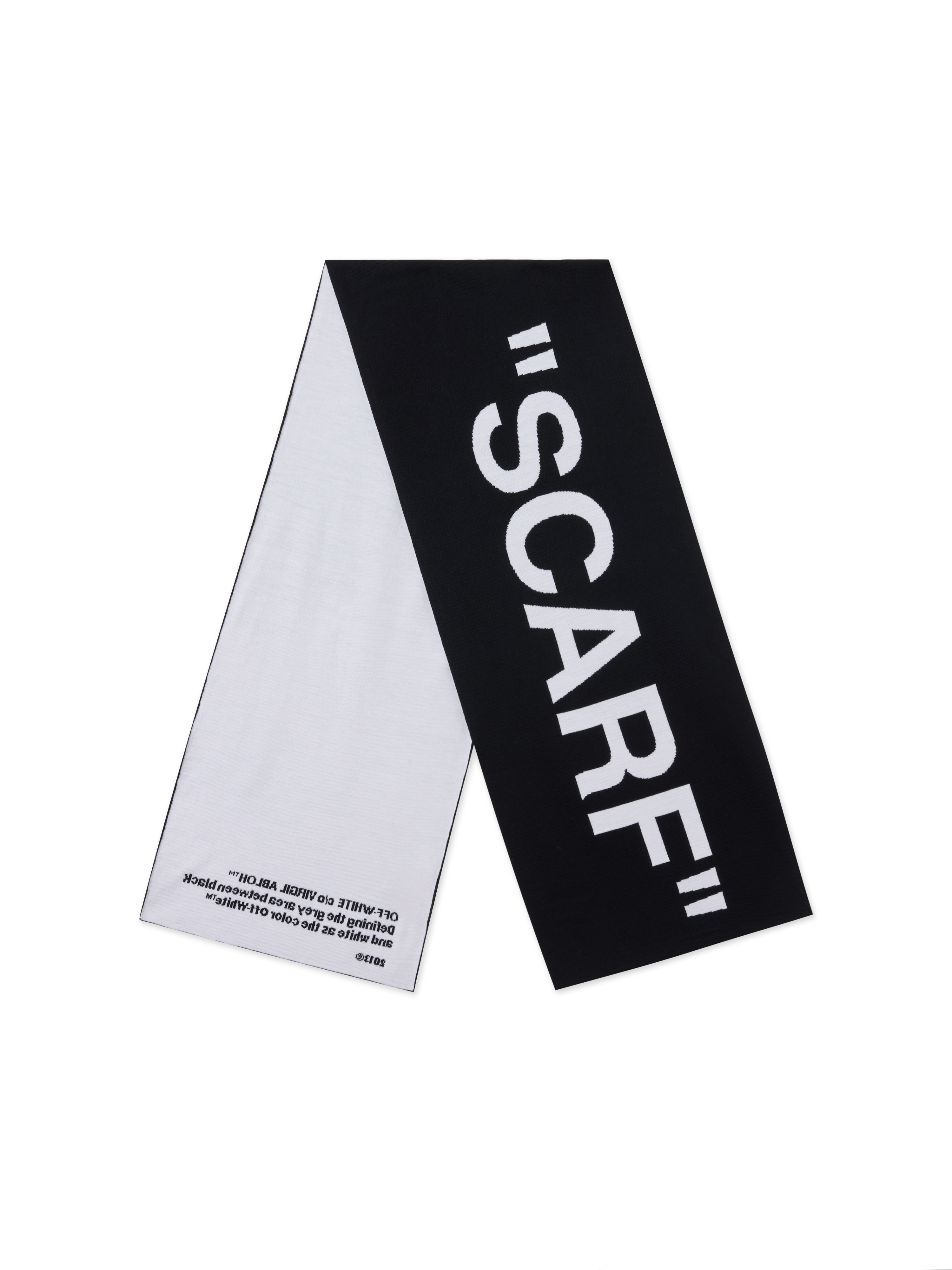 Off-white Quotes Knit Scarf In Multi