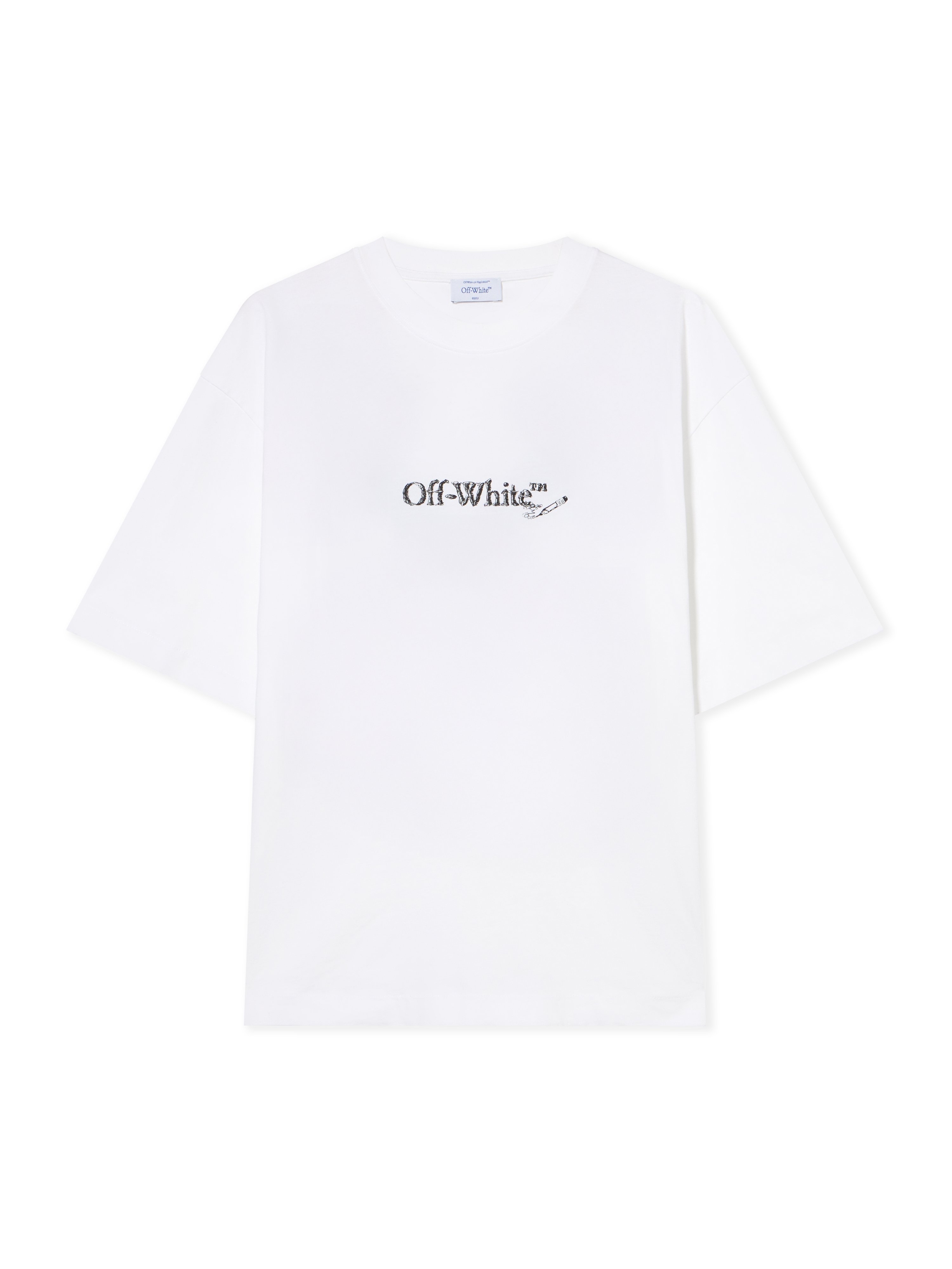 Off White Men's White - Black Scribble Arrow Skate Logo T-Shirt - Sale Check Xxl