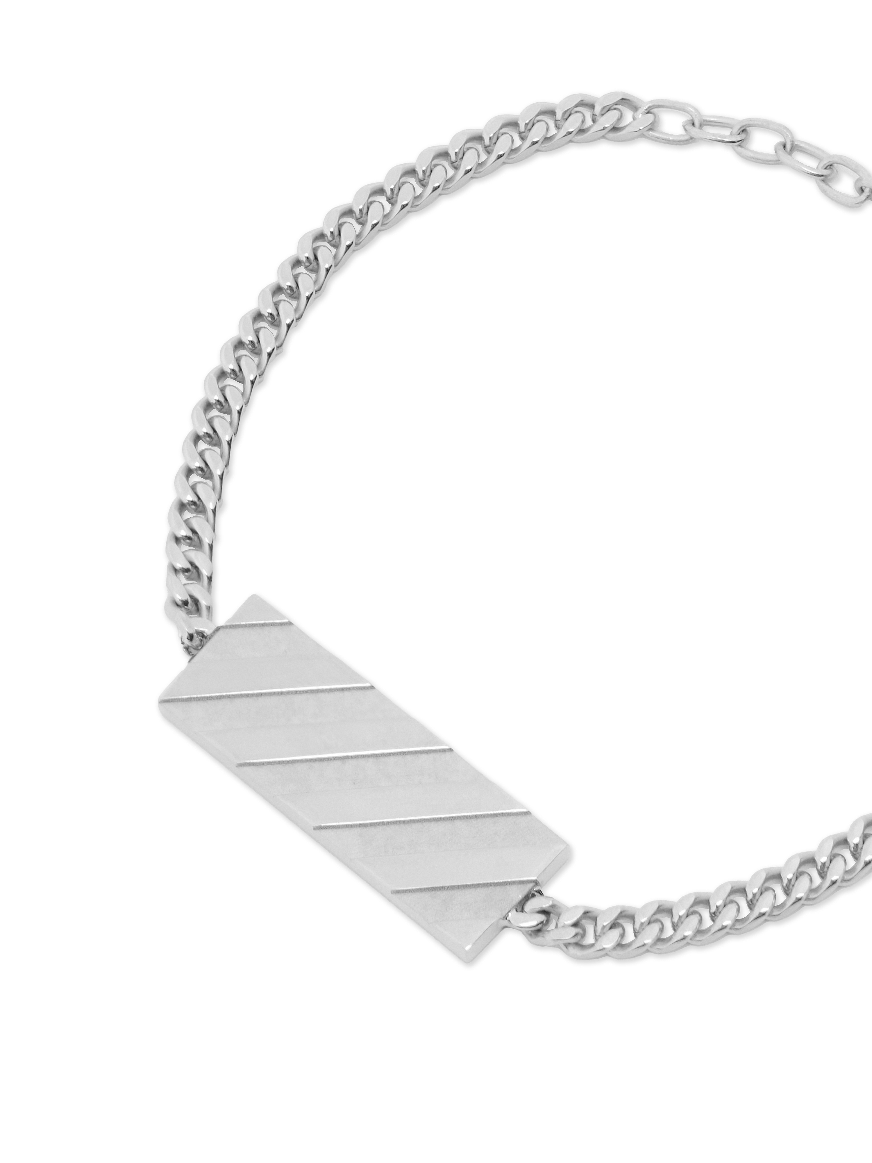  Off White Diagonal Metal Bracelet - Male Schmuck Silver - Silver O/s 
