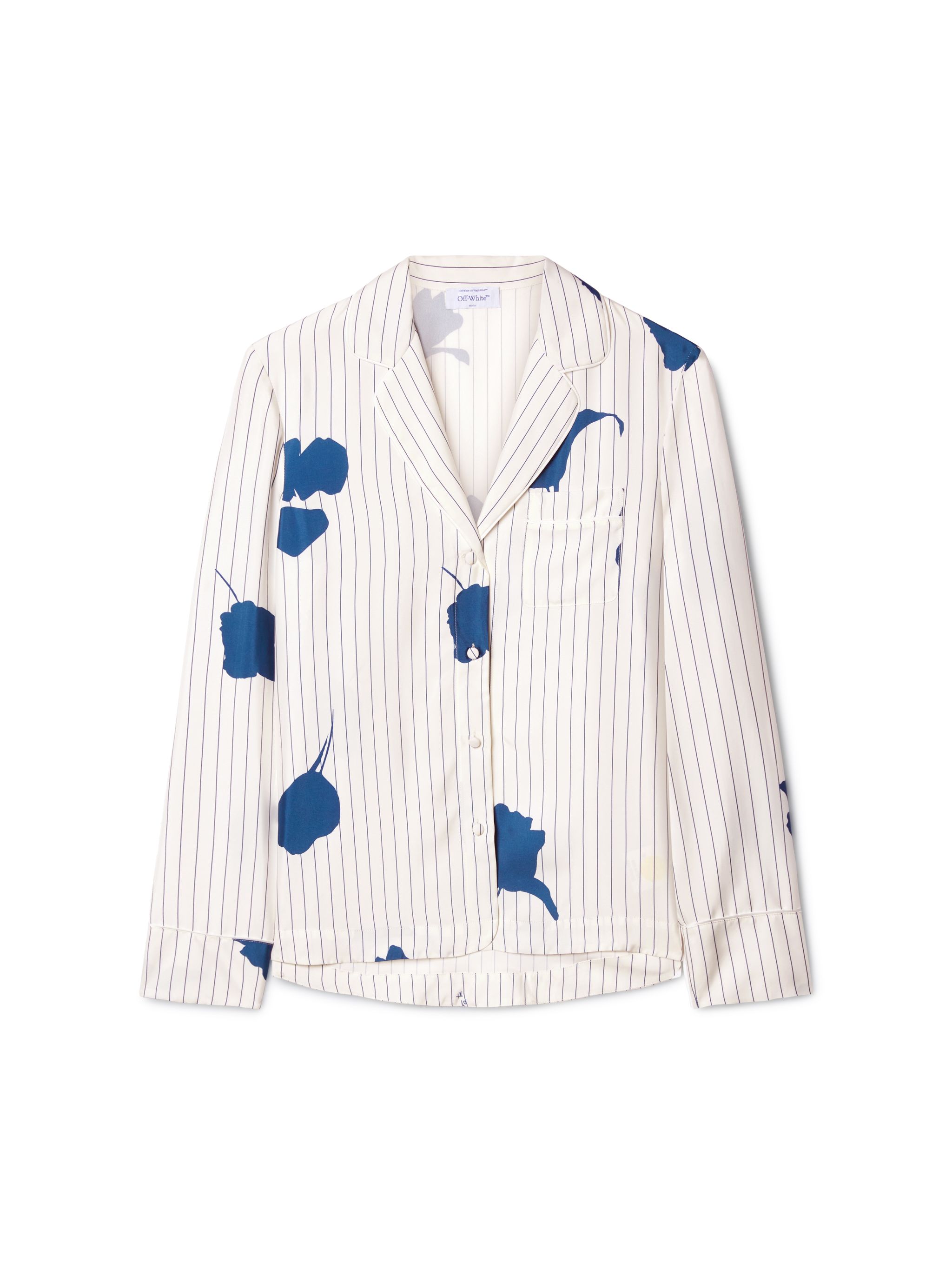 Off-white Stripe Flwr Pajama Ls Shir In White