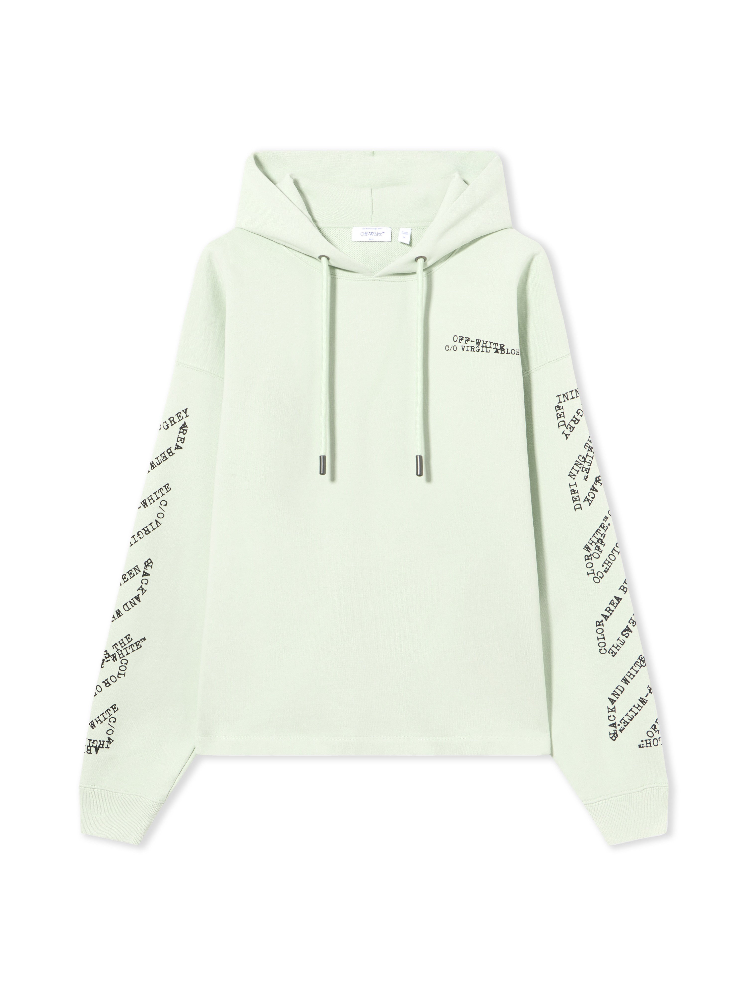 Off White Men's Fade Out Mint Type Arrow Diagonal Loose Hoodie - Sweatshirts L