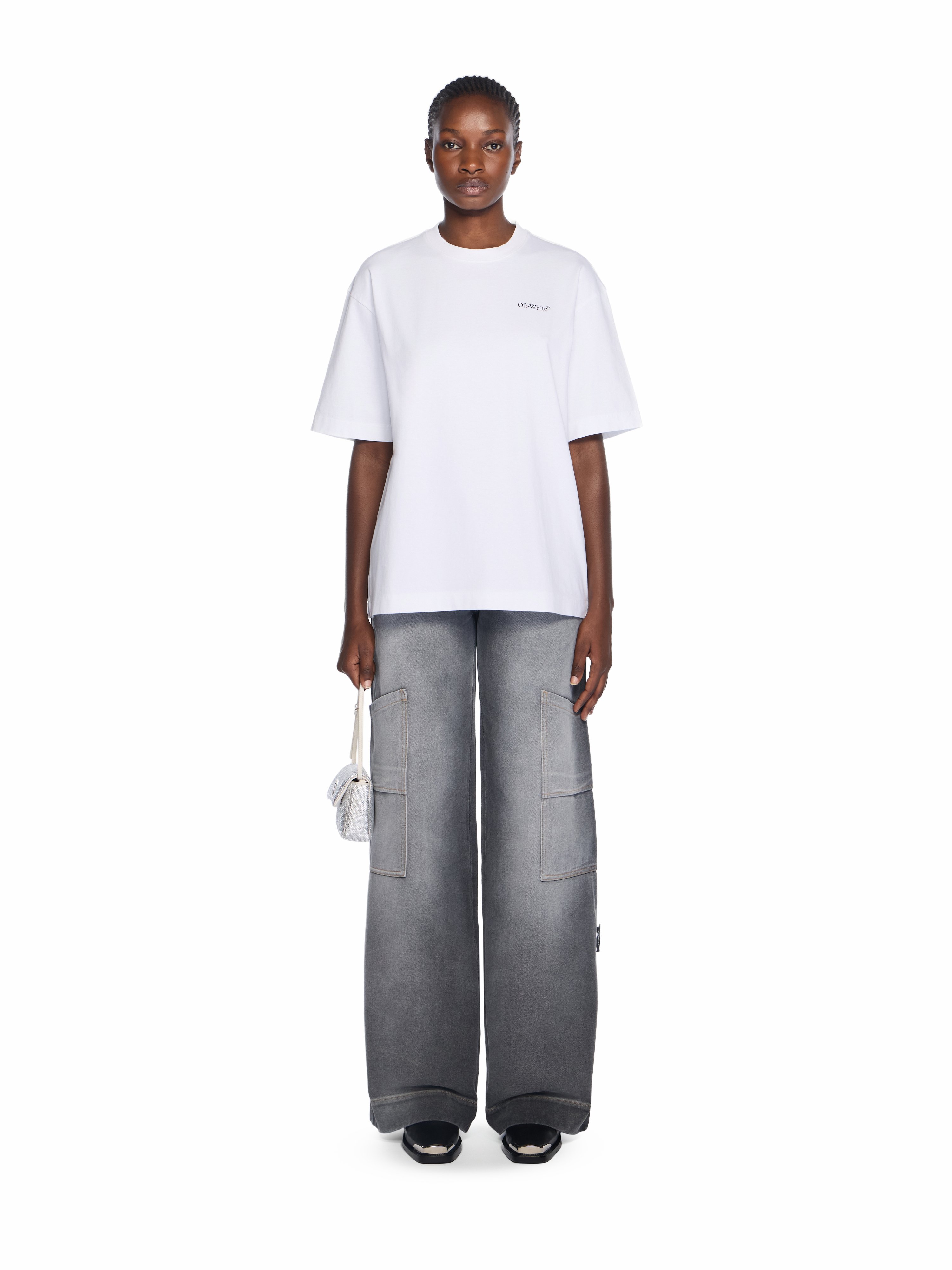  Off White Half Arrow Skate Logo Tee - Female  White - Black Xxl 